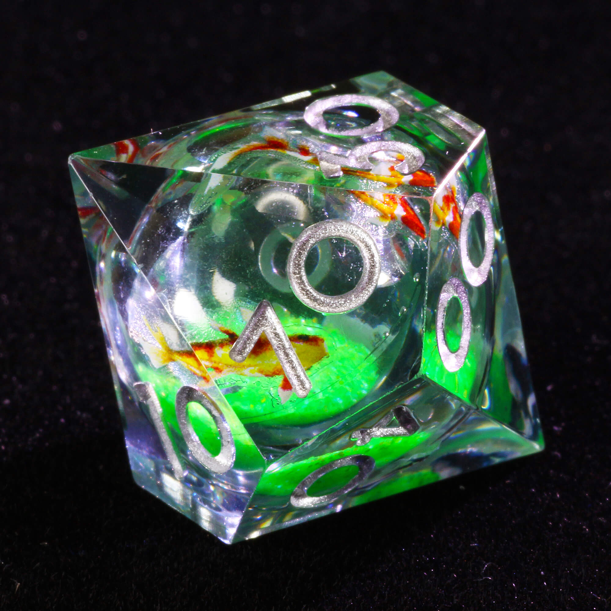 7 Polyhedral Resin Liquid Core Set of Dice DD Fish - Dice of Dragons