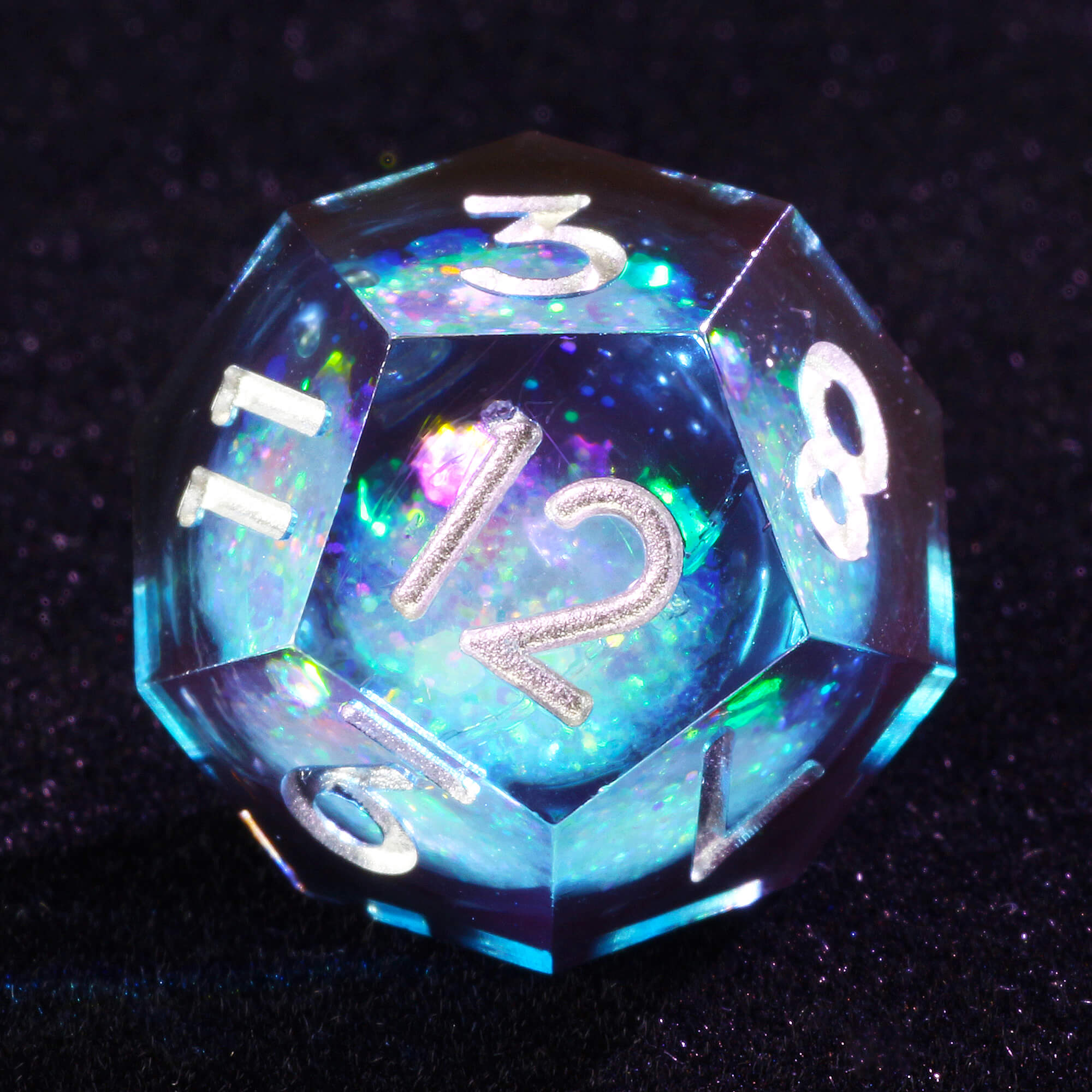 7 Polyhedral Resin Liquid Core Set of Dice D and D - Dice of Dragons