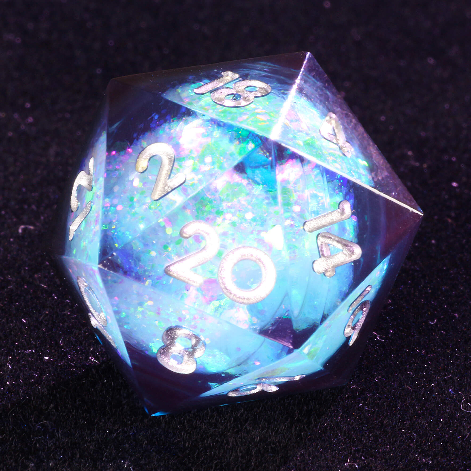 7 Polyhedral Resin Liquid Core Set of Dice D and D - Dice of Dragons
