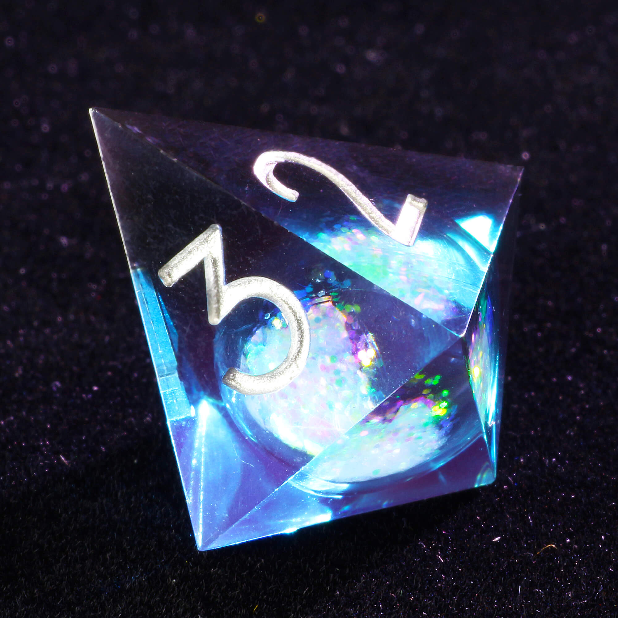 7 Polyhedral Resin Liquid Core Set of Dice D and D - Dice of Dragons