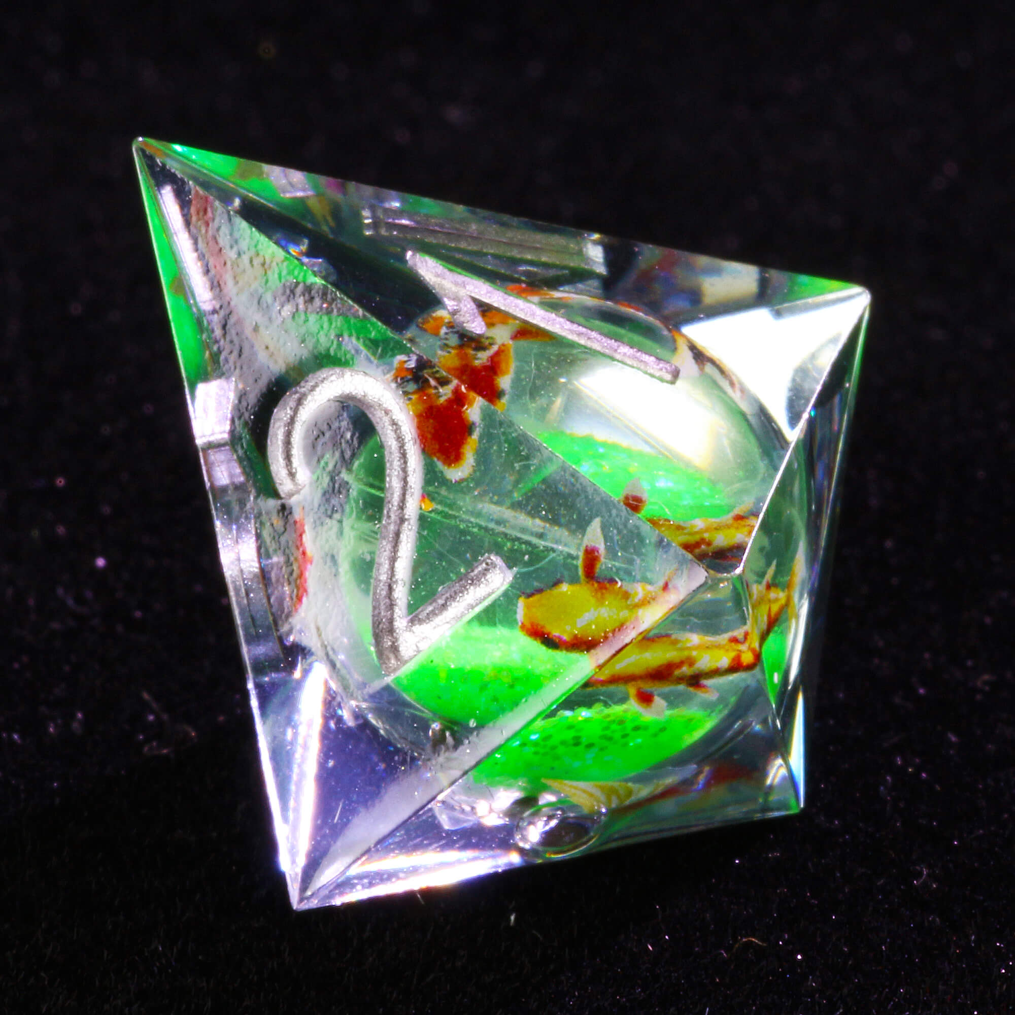 7 Polyhedral Resin Liquid Core Set of Dice DD Fish - Dice of Dragons