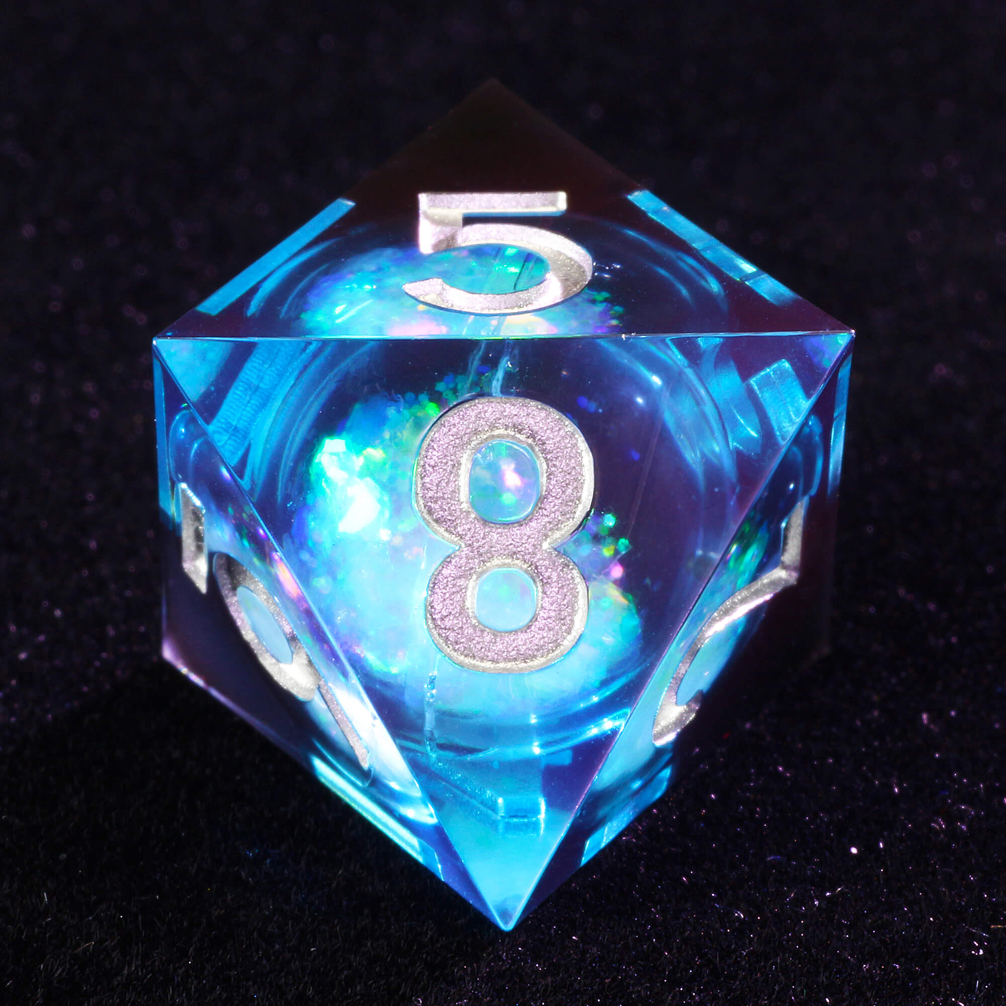 7 Polyhedral Resin Liquid Core Set of Dice D and D - Dice of Dragons