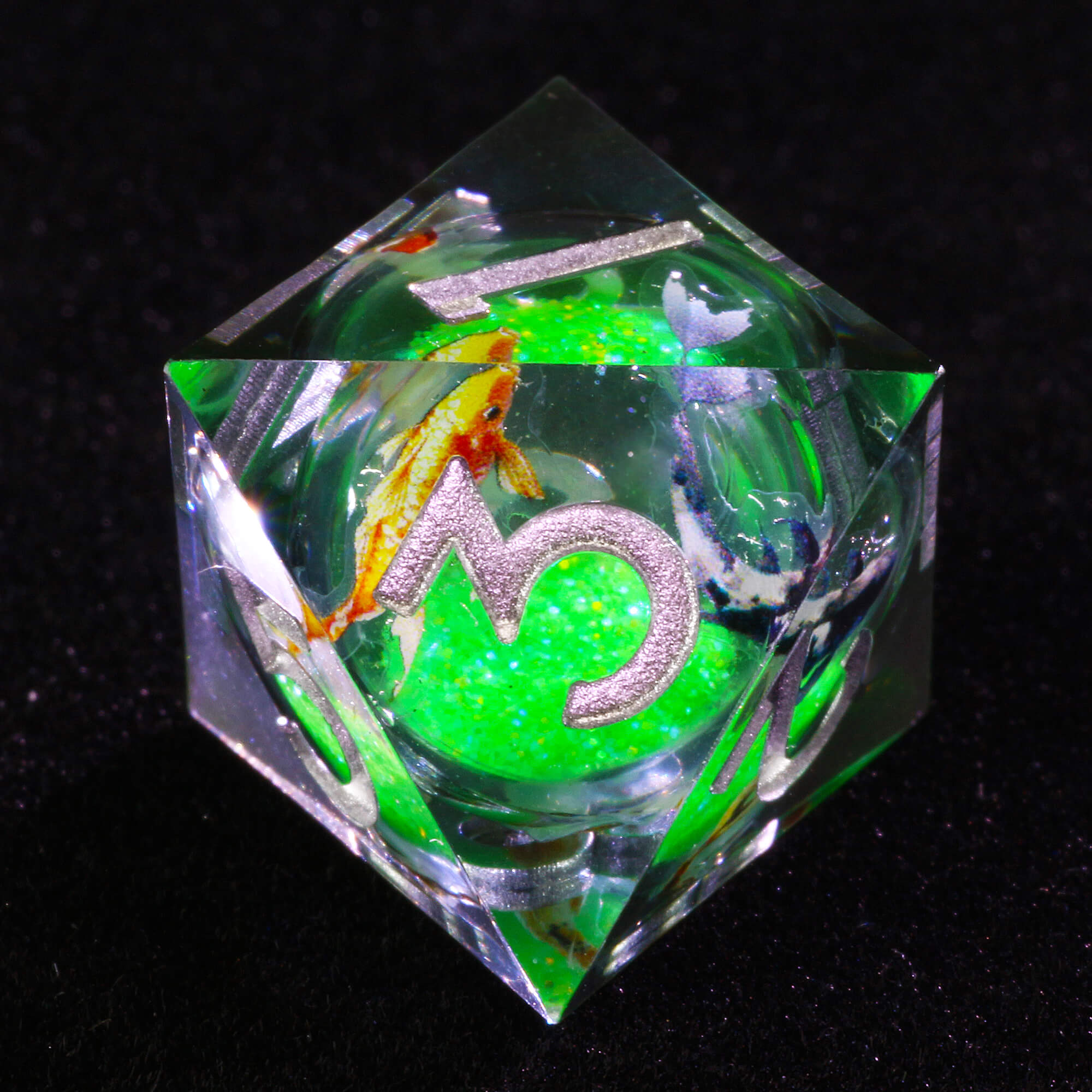 7 Polyhedral Resin Liquid Core Set of Dice DD Fish - Dice of Dragons