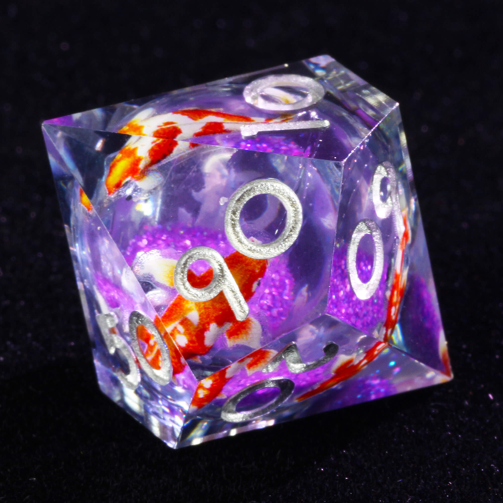 7 Polyhedral Resin Liquid Core DD Dice Sets Fish - Dice of Dragons