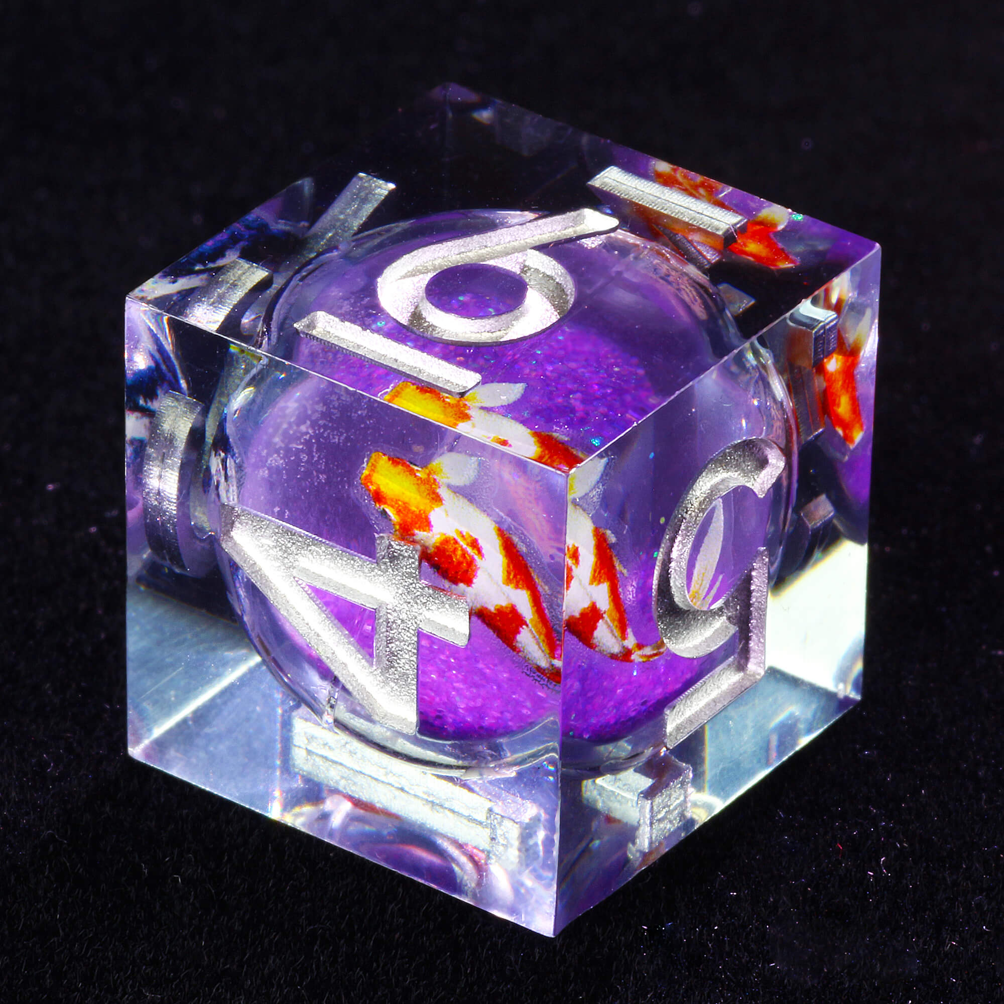 7 Polyhedral Resin Liquid Core DD Dice Sets Fish - Dice of Dragons