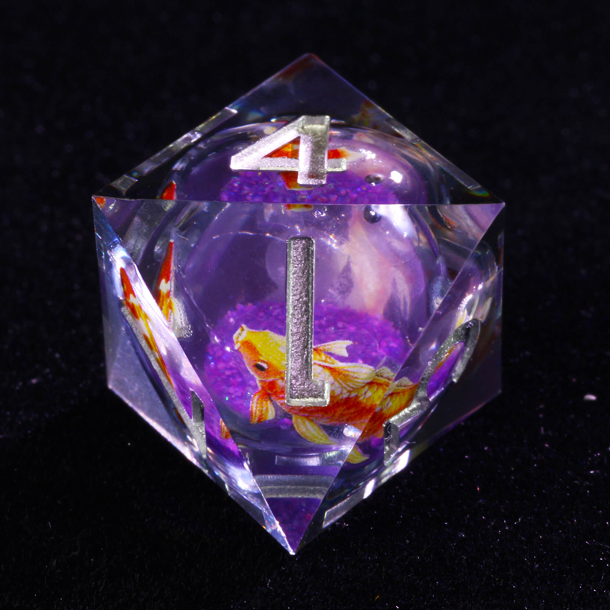 7 Polyhedral Resin Liquid Core DD Dice Sets Fish - Dice of Dragons