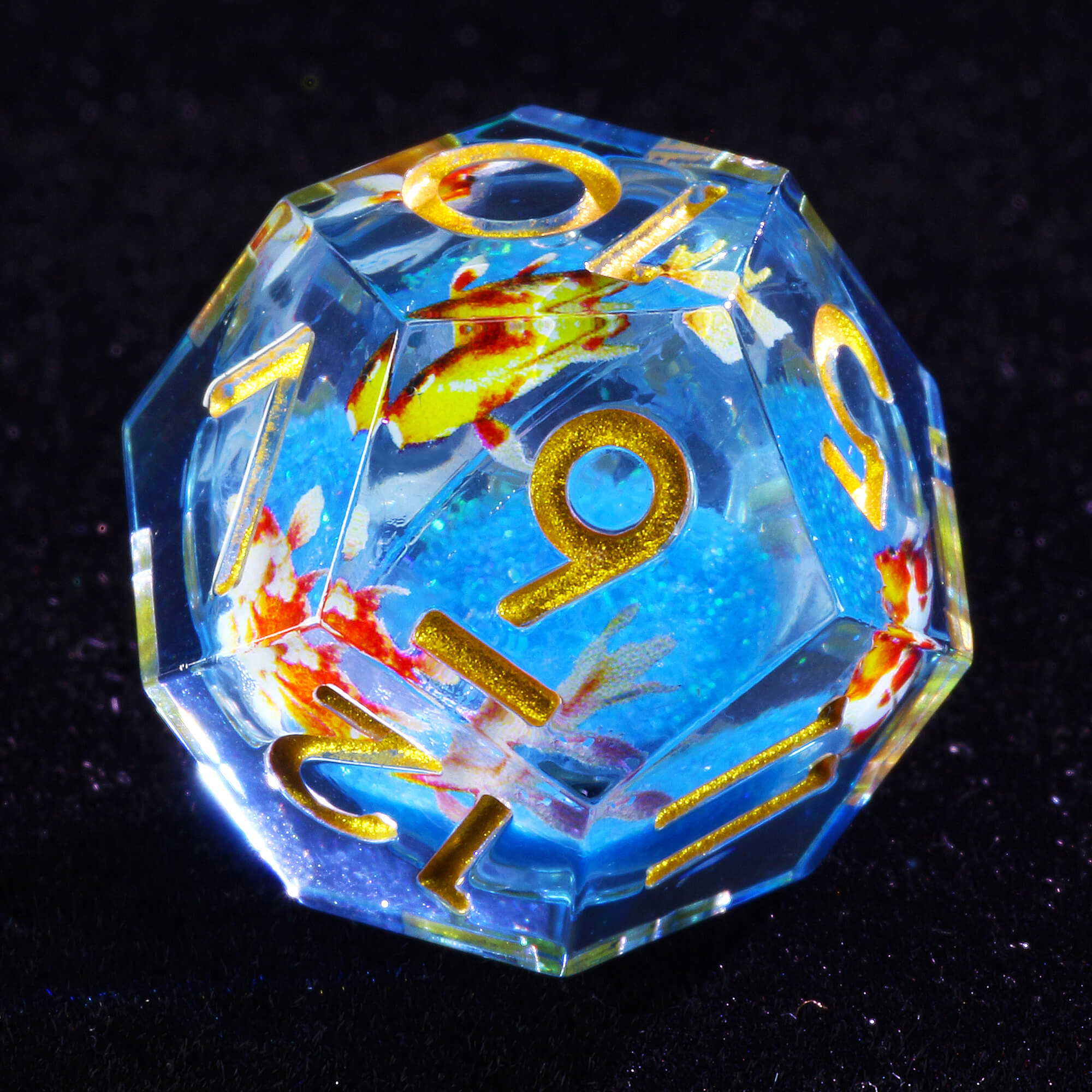 7 Polyhedral Resin Liquid Core Die Dice Set D&D Fish - Dice of Dragons