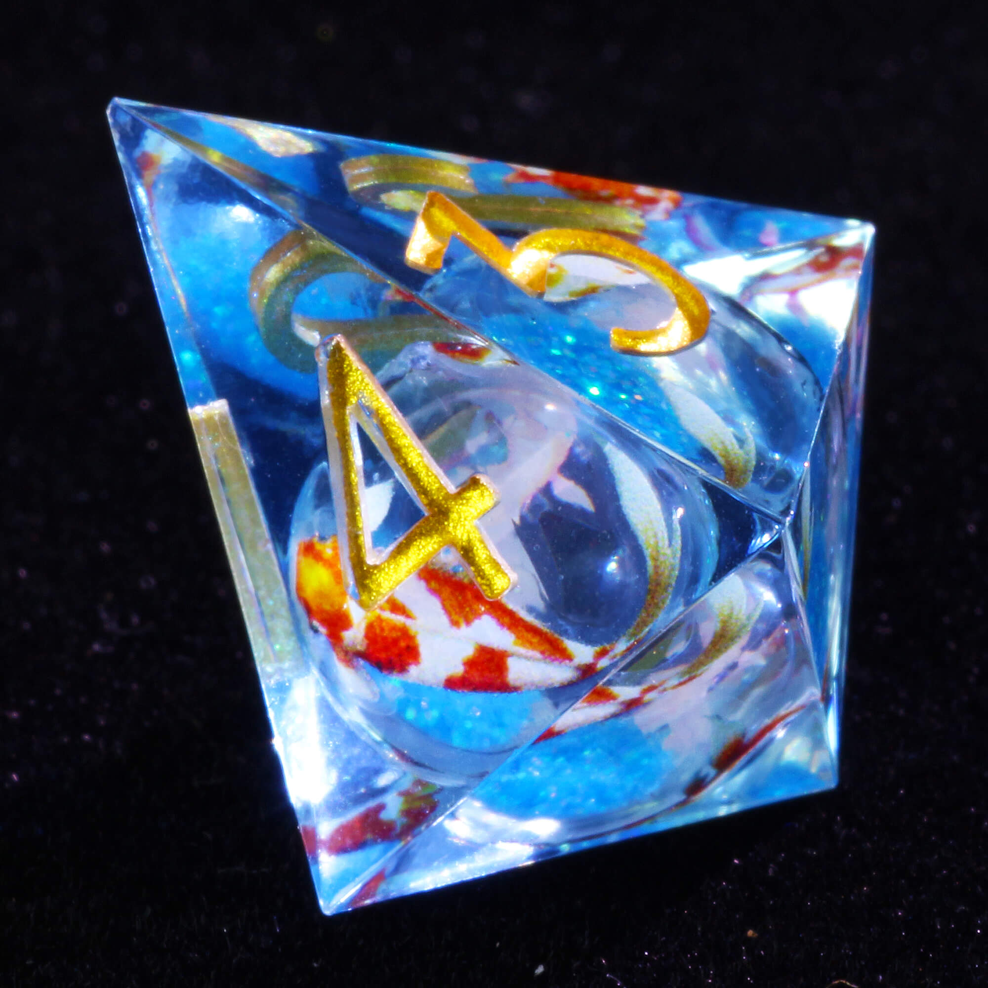 7 Polyhedral Resin Liquid Core Die Dice Set D&D Fish - Dice of Dragons