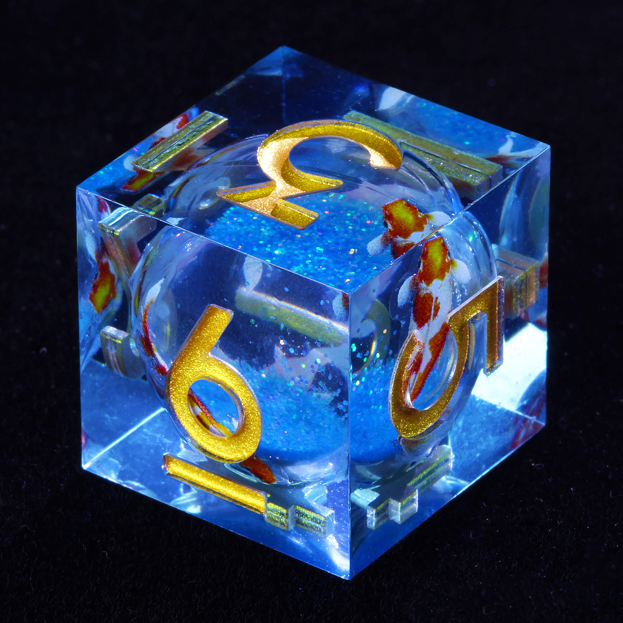 7 Polyhedral Resin Liquid Core Die Dice Set D&D Fish - Dice of Dragons