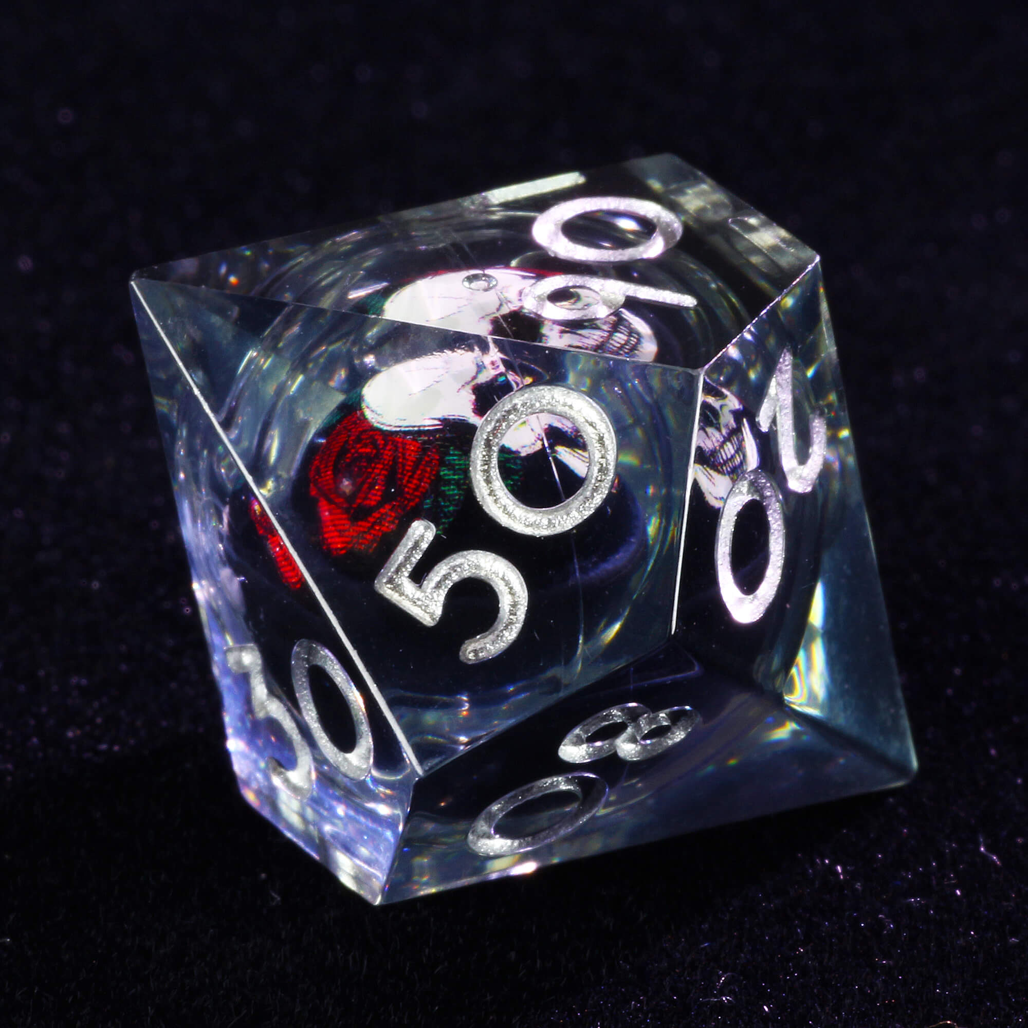 7 Polyhedral Skull Liquid Core DnD Dice Set - Dice of Dragons