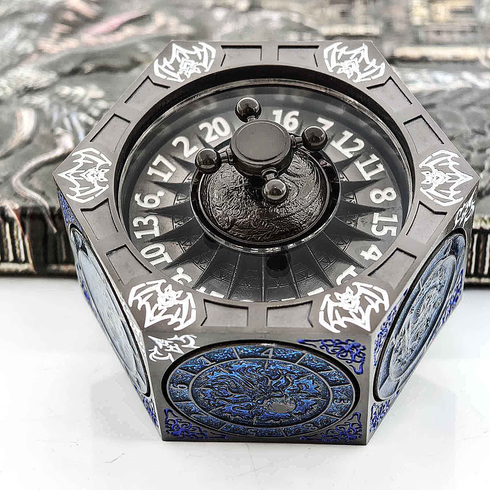 7 in 1 Odin and the Raven Bat Cthulhu Dragon Metal DnD Roulette Wheel Dice 8-sided - Dice of Dragons
