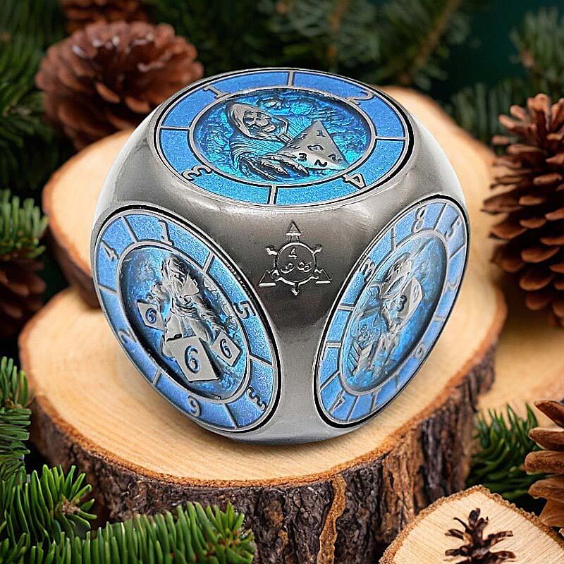 7 in 1 Rounded Cube 6-sided Rotating DND Metal Dice - Dice of Dragons