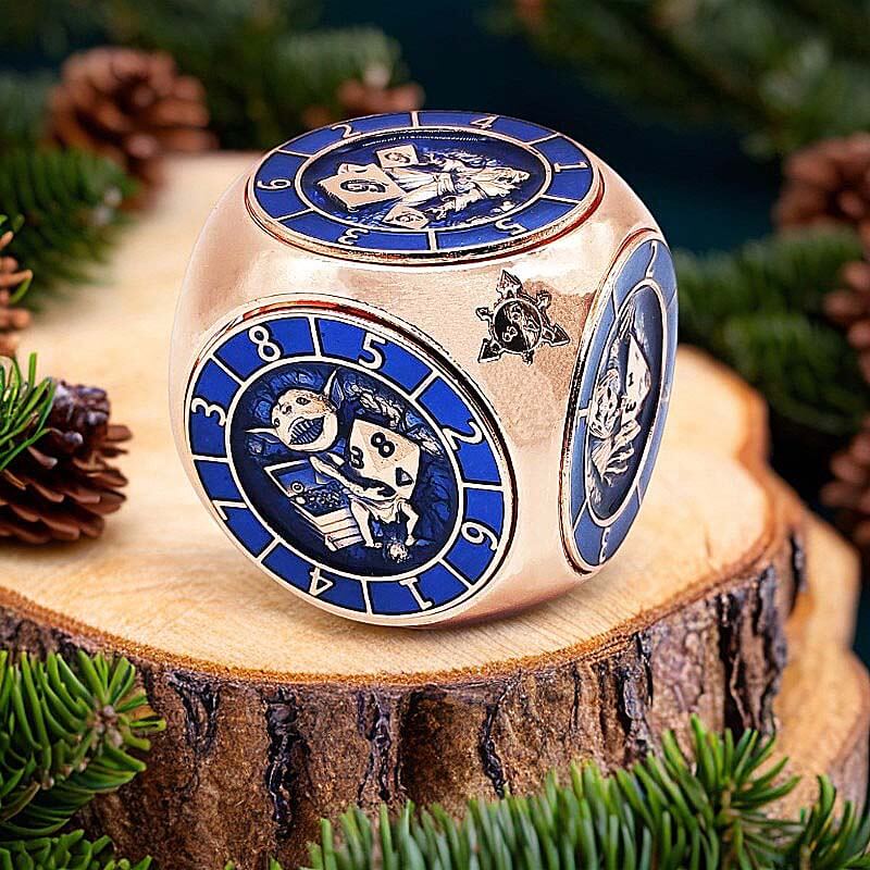 7 in 1 Rounded Cube 6-sided Rotating DND Metal Dice - Dice of Dragons