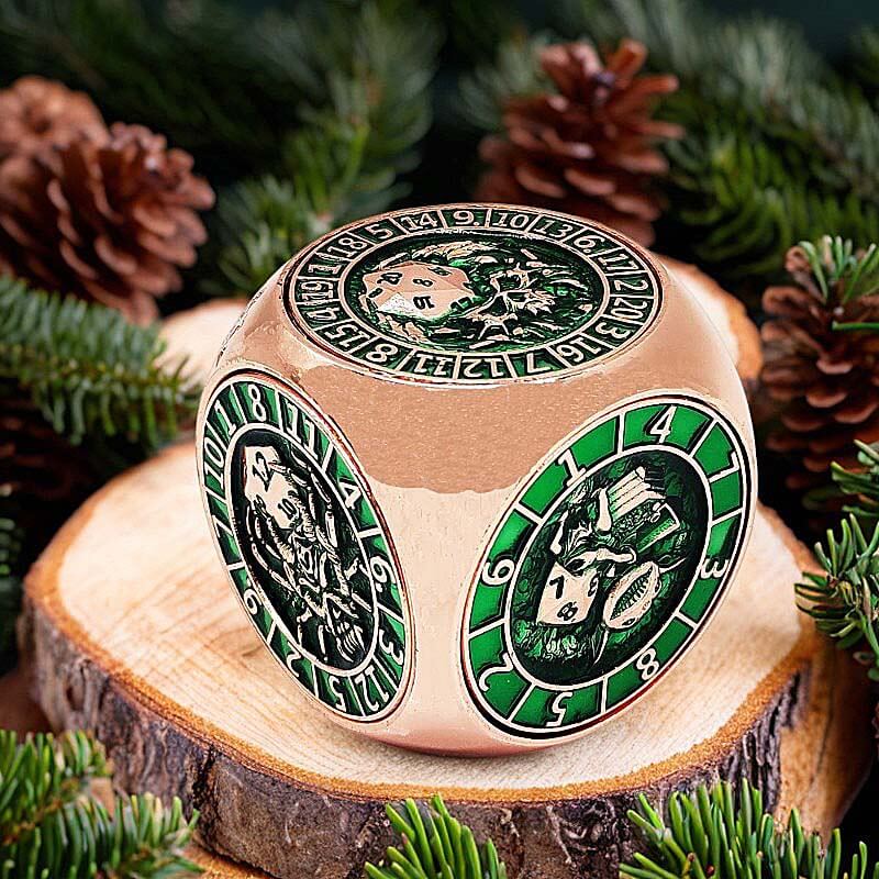 7 in 1 Rounded Cube 6-sided Rotating DND Metal Dice - Dice of Dragons