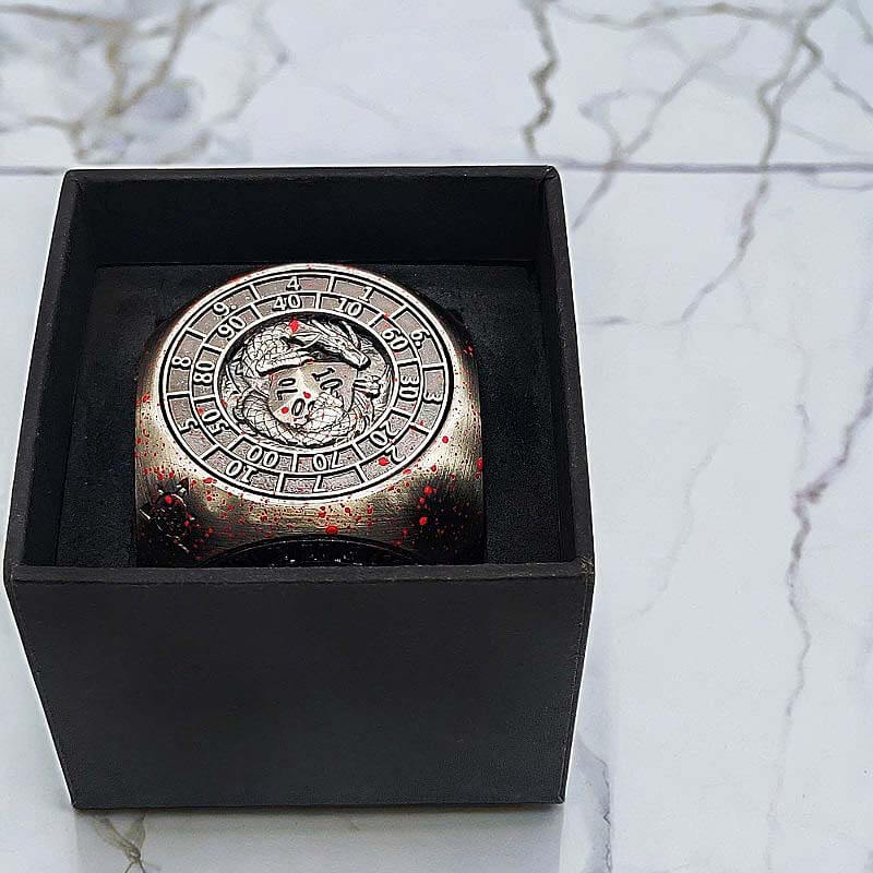 7 in 1 Rounded Cube 6-sided Rotating DND Metal Dice - Dice of Dragons