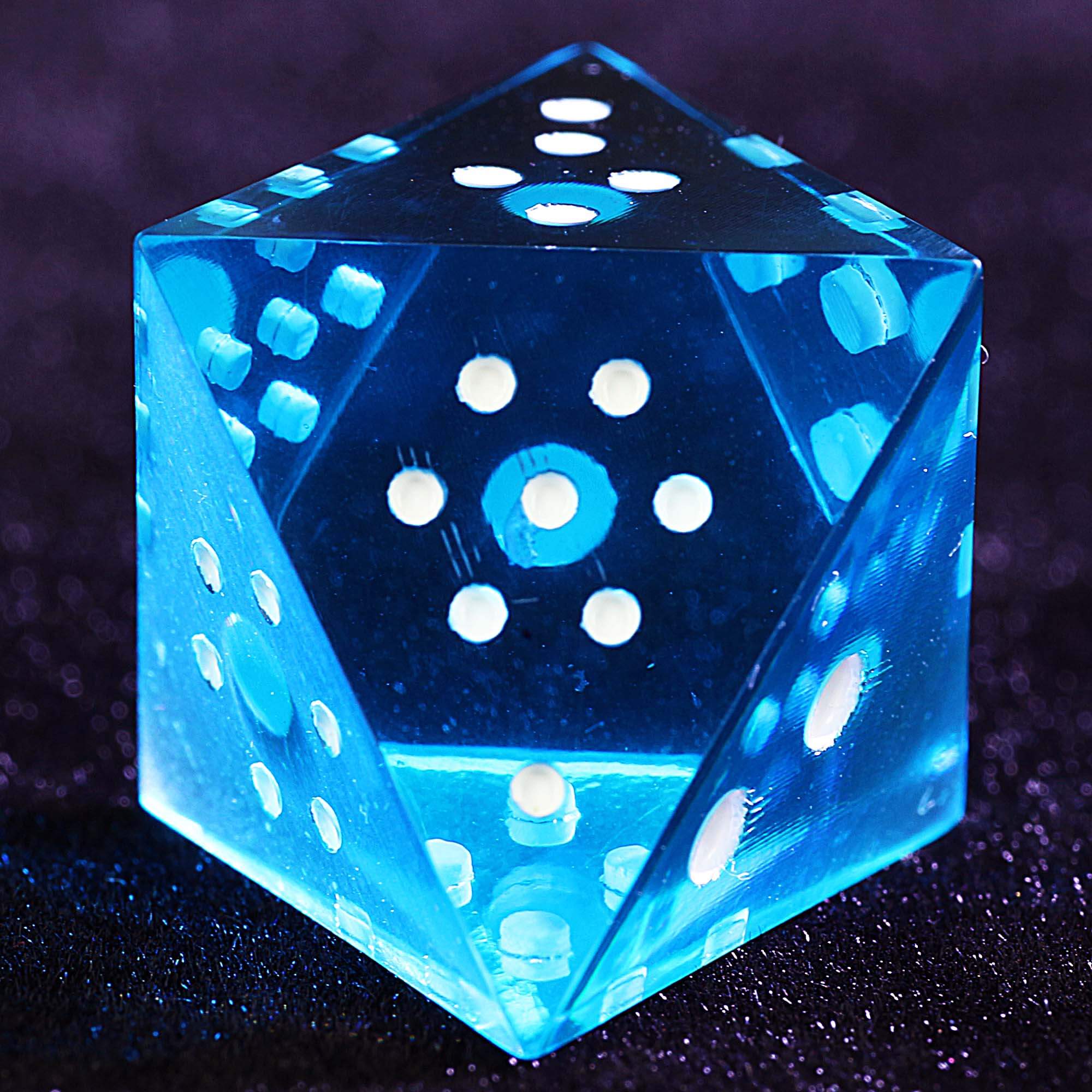 8 Polyhedral Resin Dice DnD D8 Sets Blue Transparent - Dice of Dragons