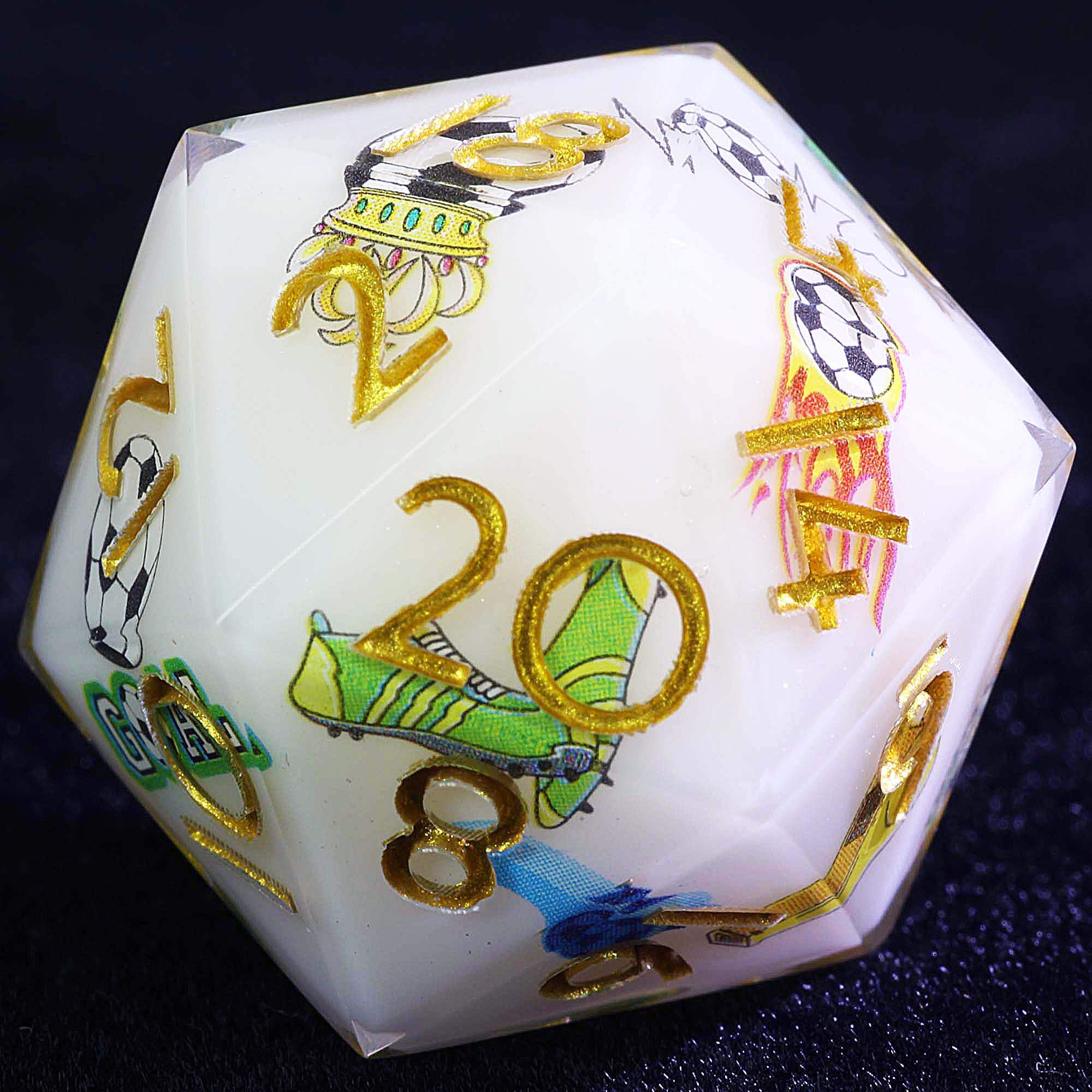 9 Football Set of D&D Dice Soccer Final Whistle - Dice of Dragons