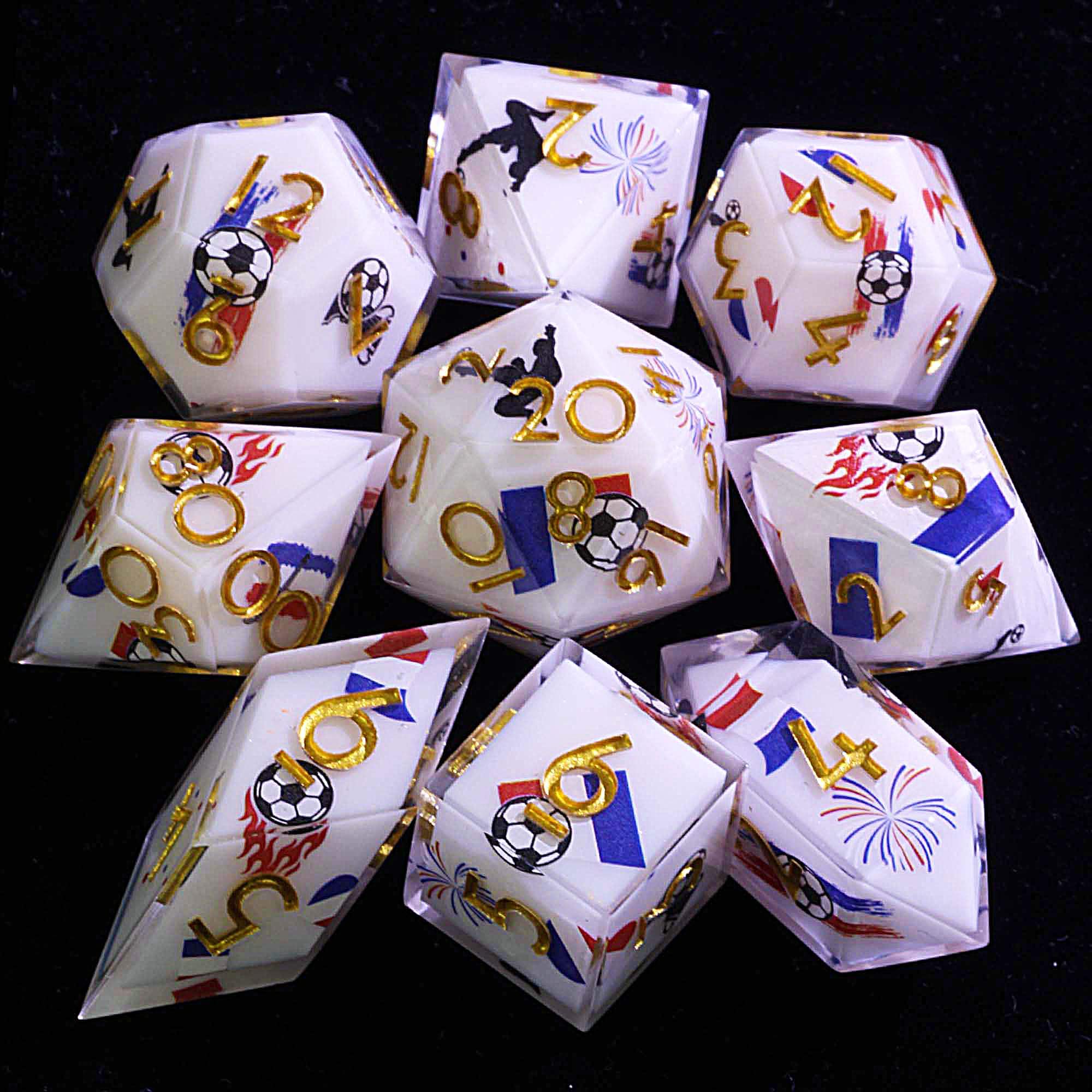 9 Football DD Dice Sets Soccer France - Dice of Dragons