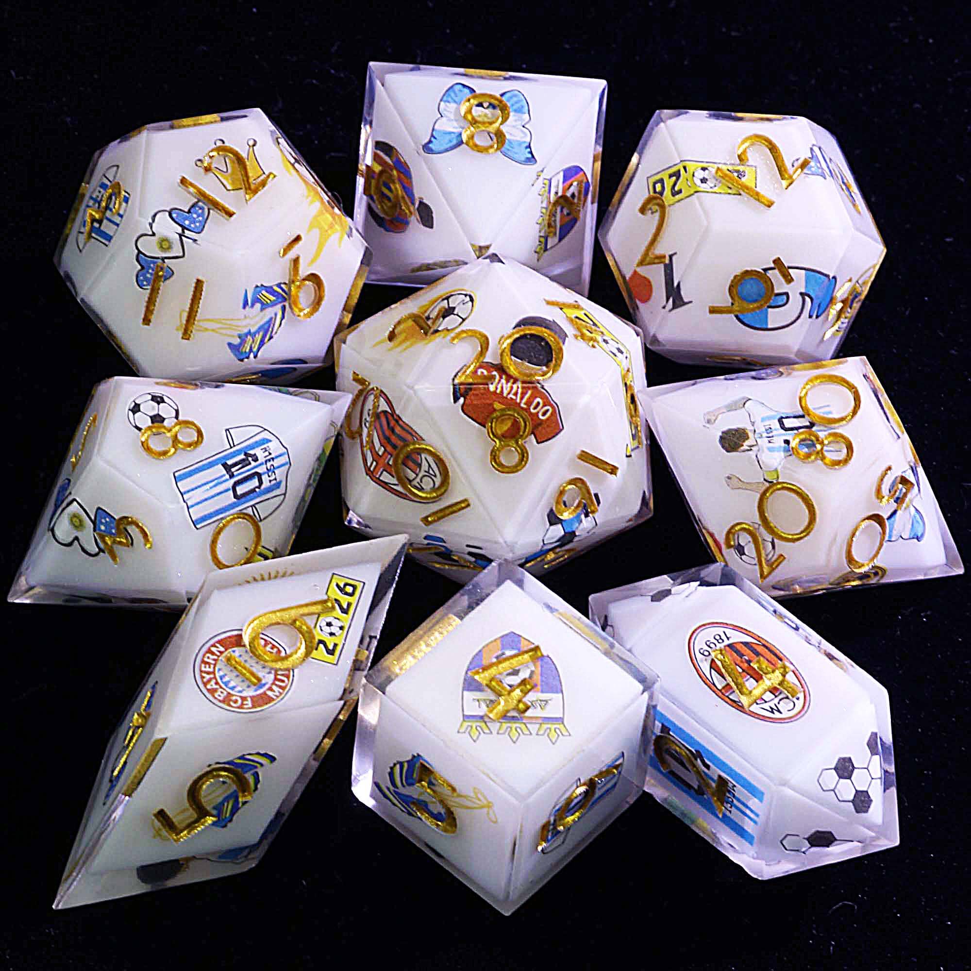 9 Football Dice Set D&D Soccer Team Kit - Dice of Dragons