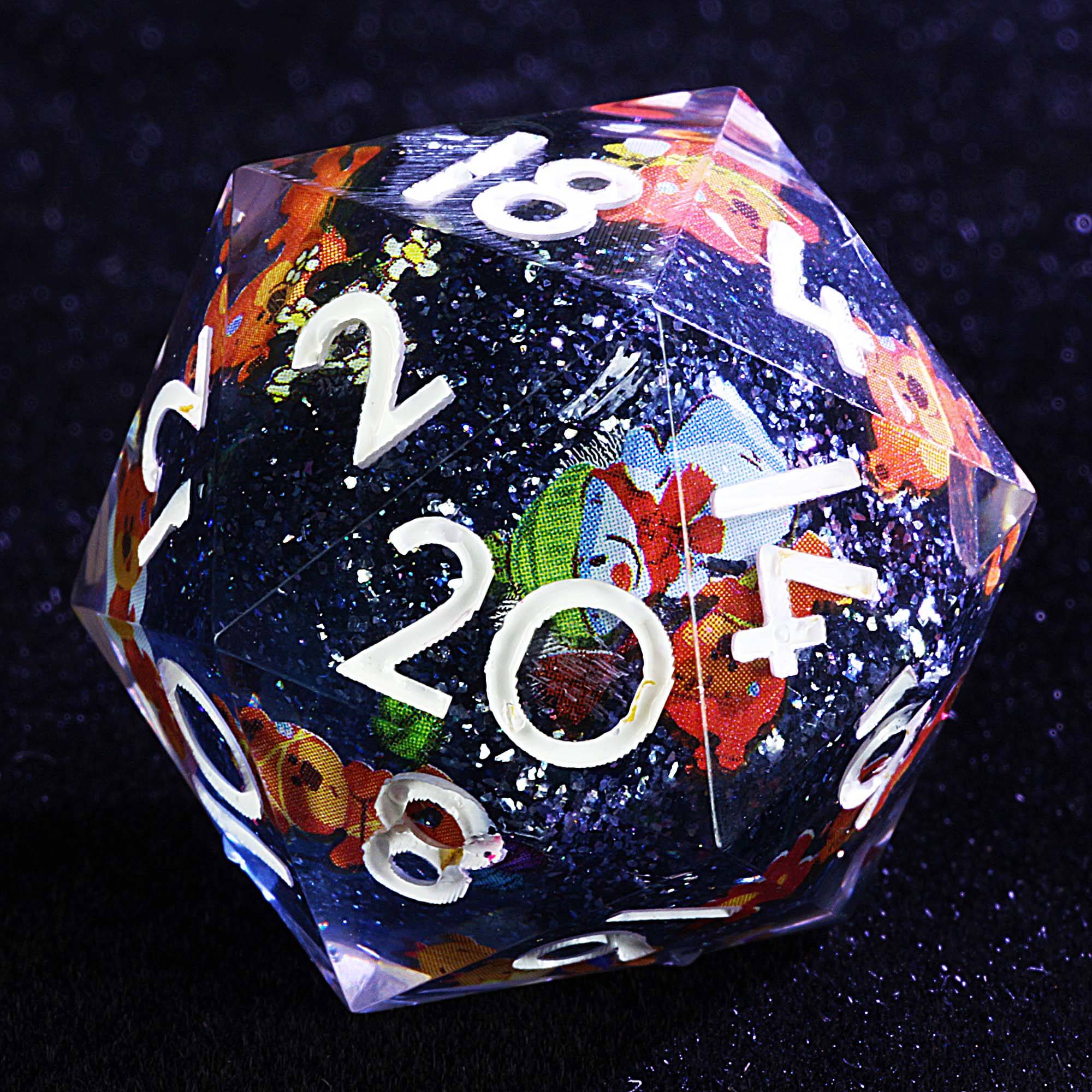 9 Polyhedral D and D Set Dice Bear Nighttime Adventure - Dice of Dragons