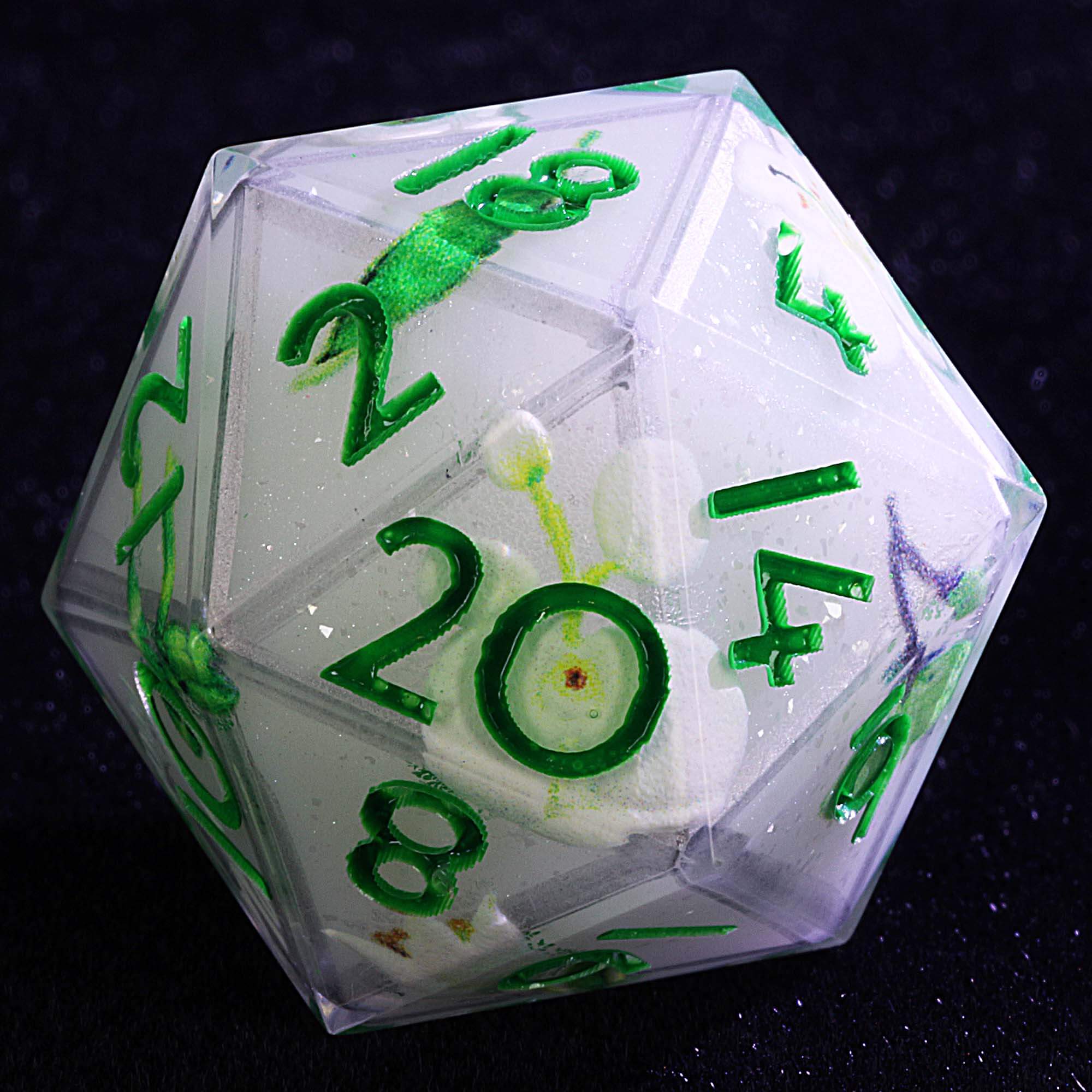 9 Polyhedral D and D Sets Dice Moonlight White Garden - Dice of Dragons