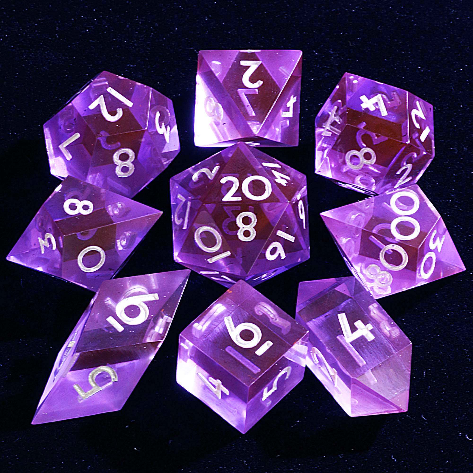 9 Polyhedral D and D Dice Set Nocturne in Deep Blue - Dice of Dragons