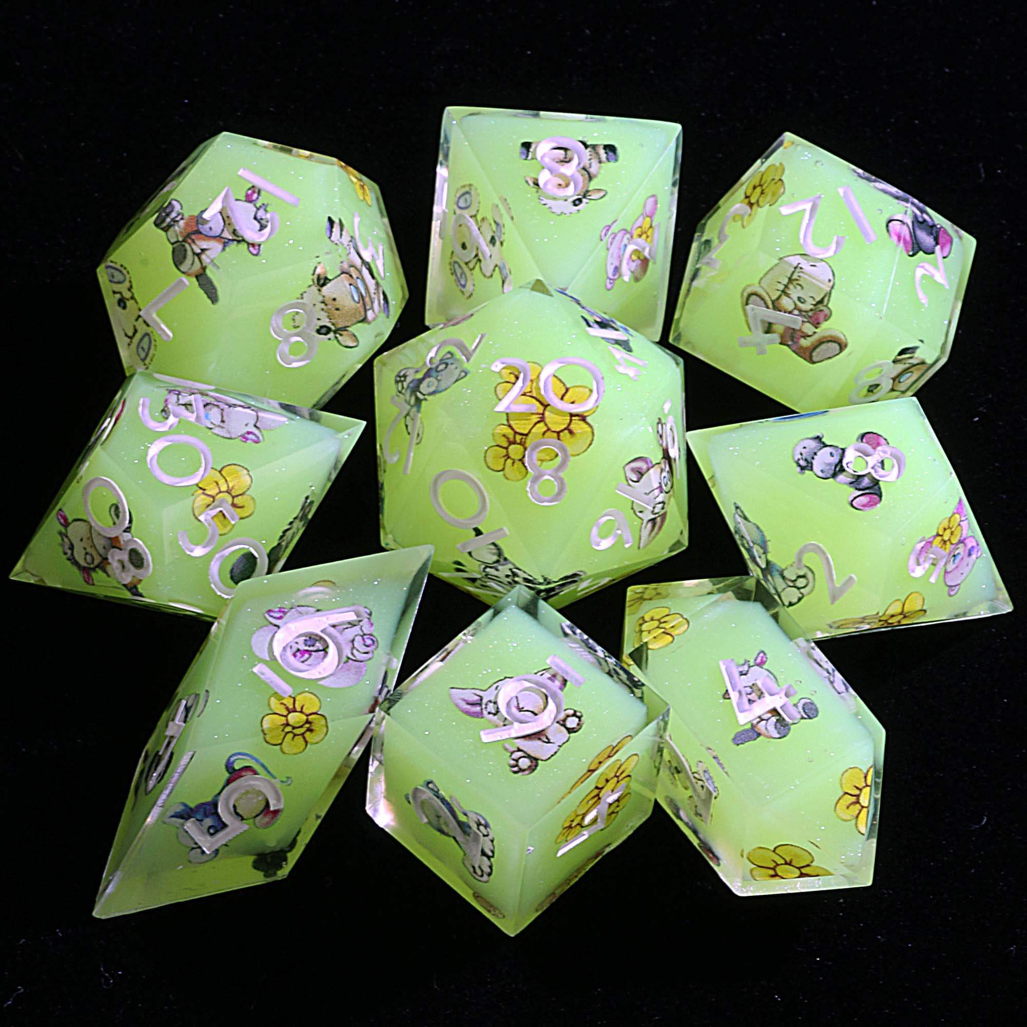 9 Polyhedral D and D Sets of Dice Hope Sprout Farm - Dice of Dragons