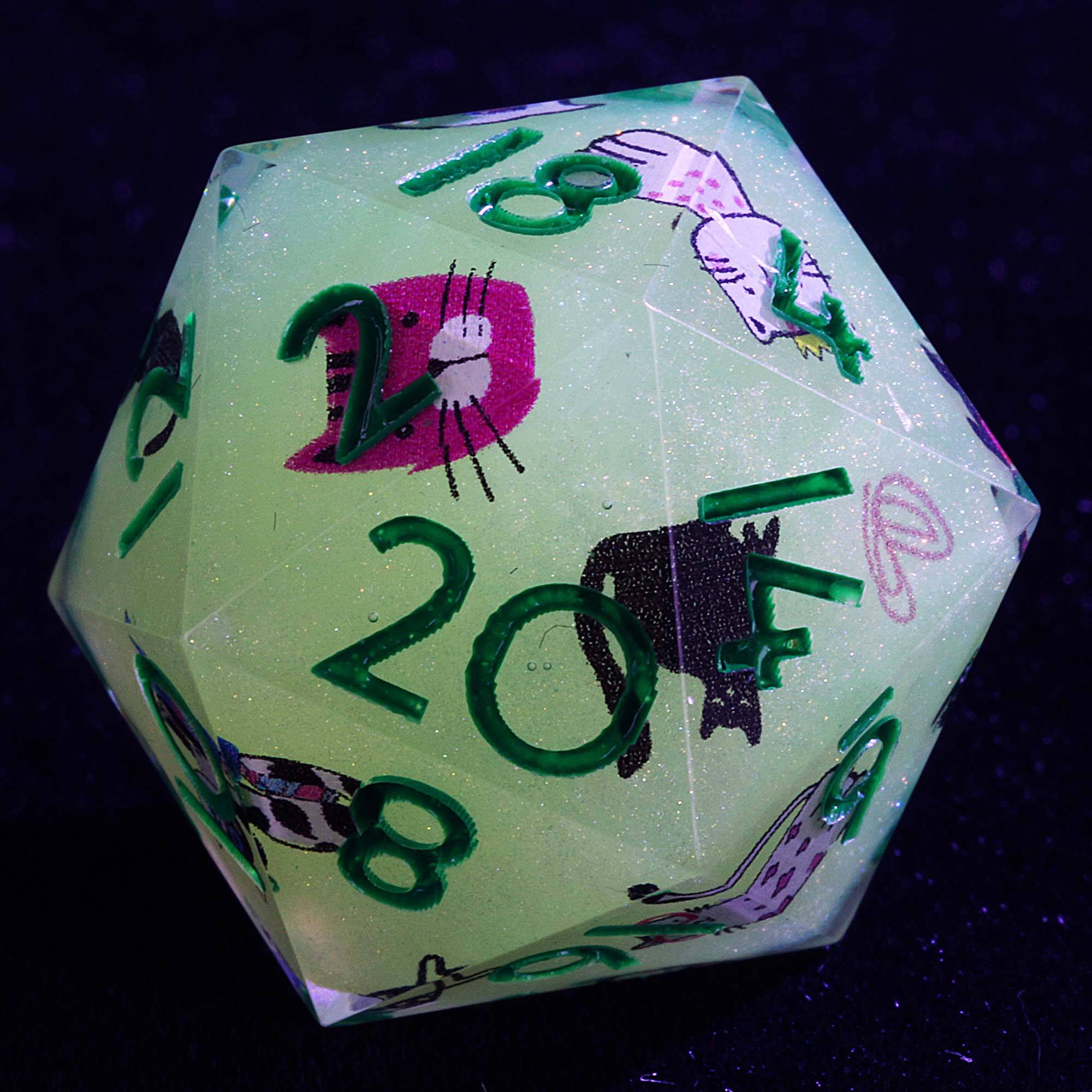 9 Polyhedral Set Dice DD Moonlit Cat Ballad - Dice of Dragons