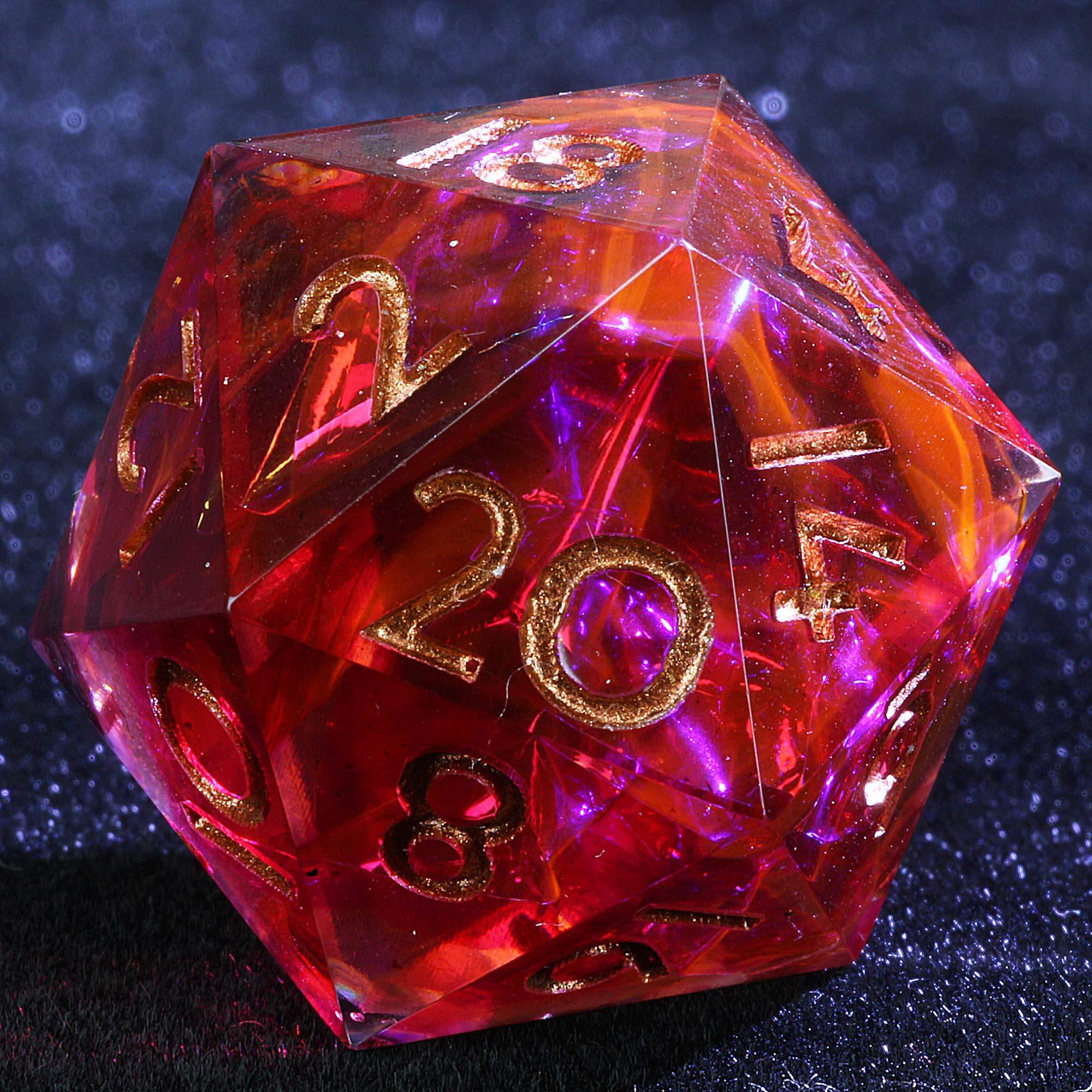 9 Polyhedral Set of D&D Dice Inferno Core - Dice of Dragons
