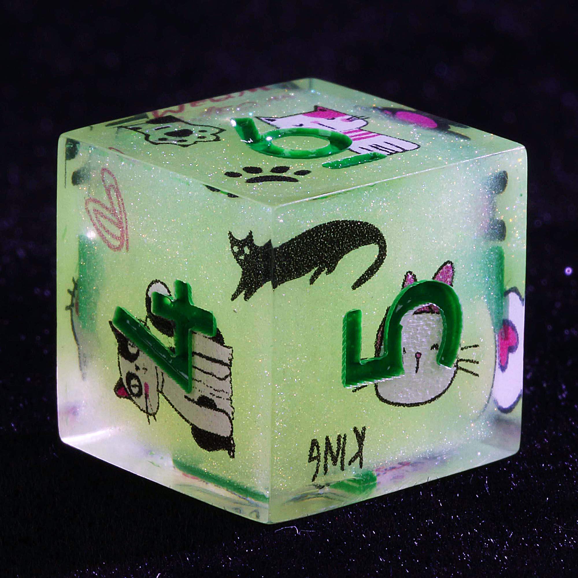 9 Polyhedral Set Dice DD Moonlit Cat Ballad - Dice of Dragons