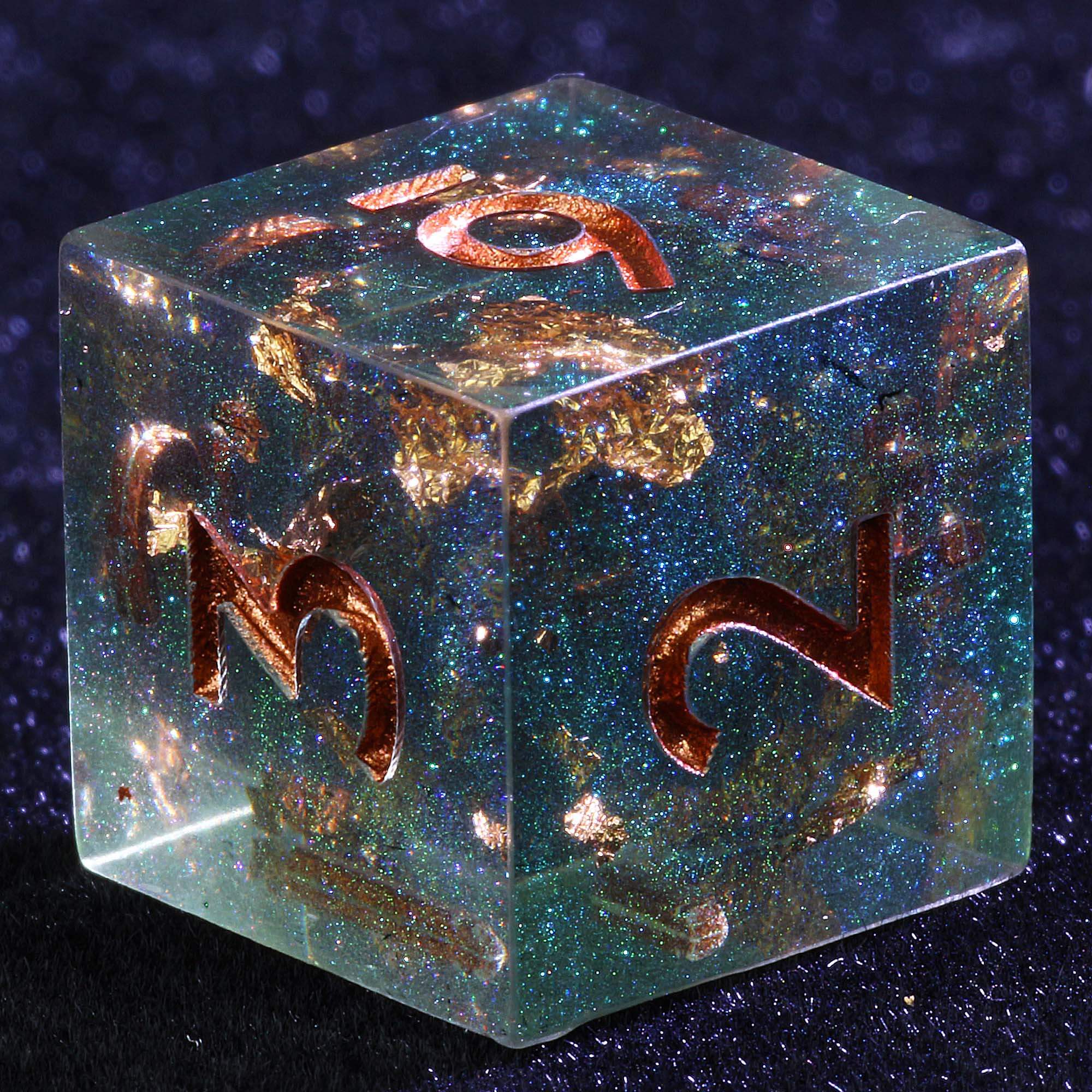 9 Polyhedral Sets DnD Dice Golden Verdant - Dice of Dragons