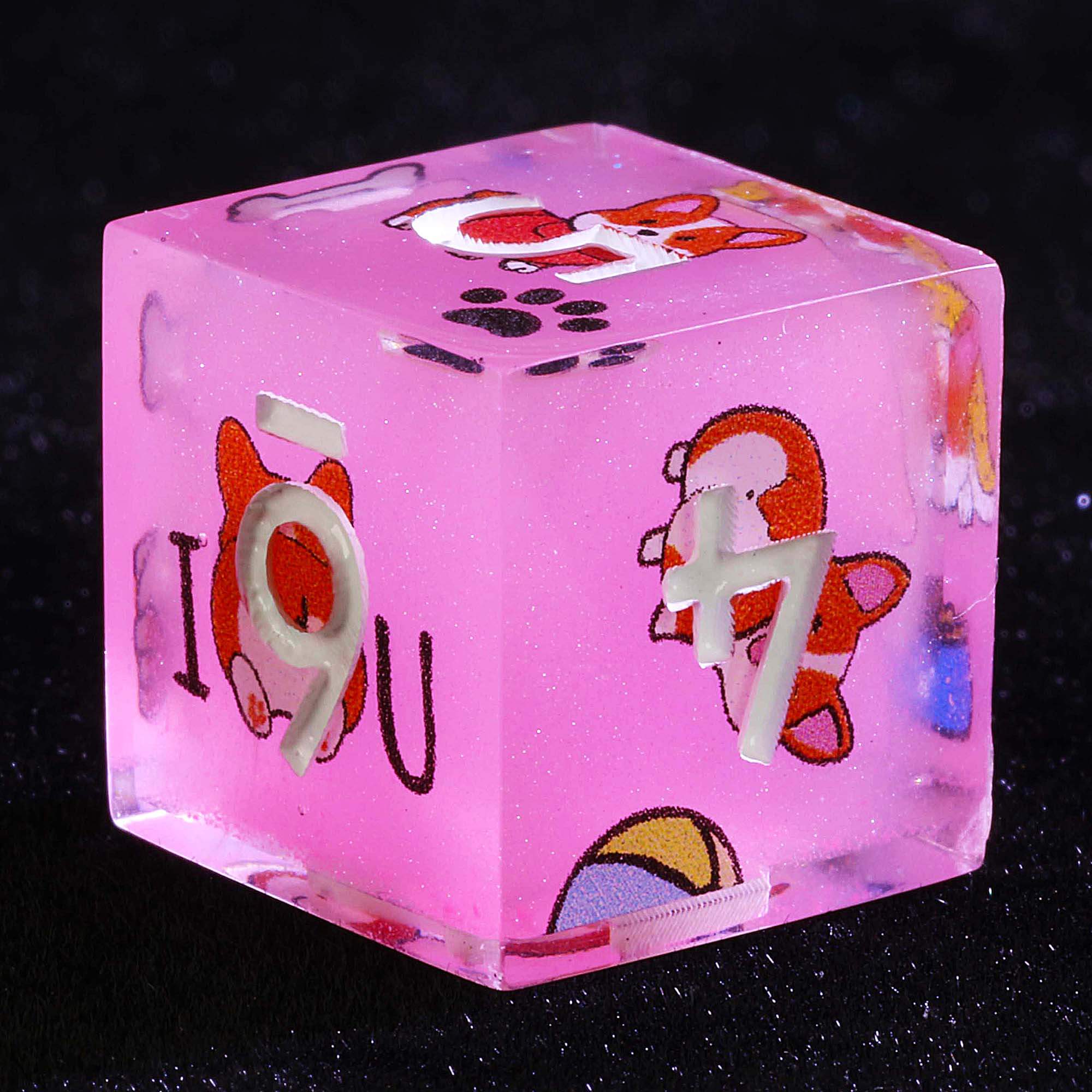 9 Polyhedral Sets of Dice D&D Corgi Chaos - Dice of Dragons