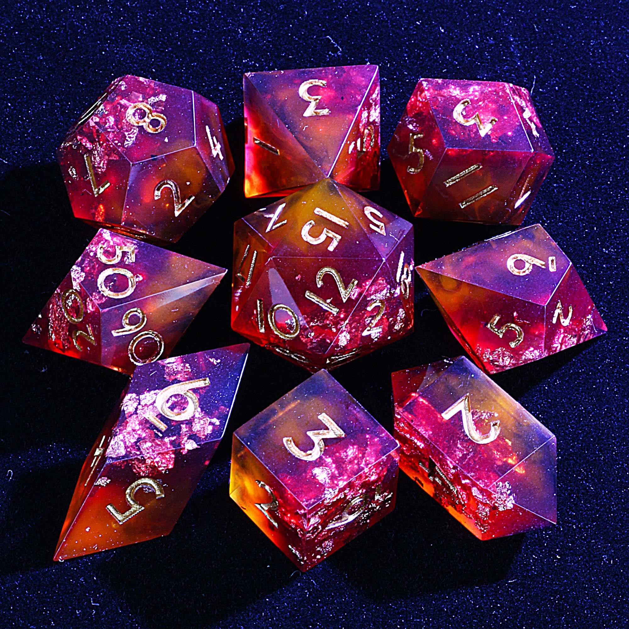 9 Polyhedral DD Dice Sets Blood of Fallen God - Dice of Dragons