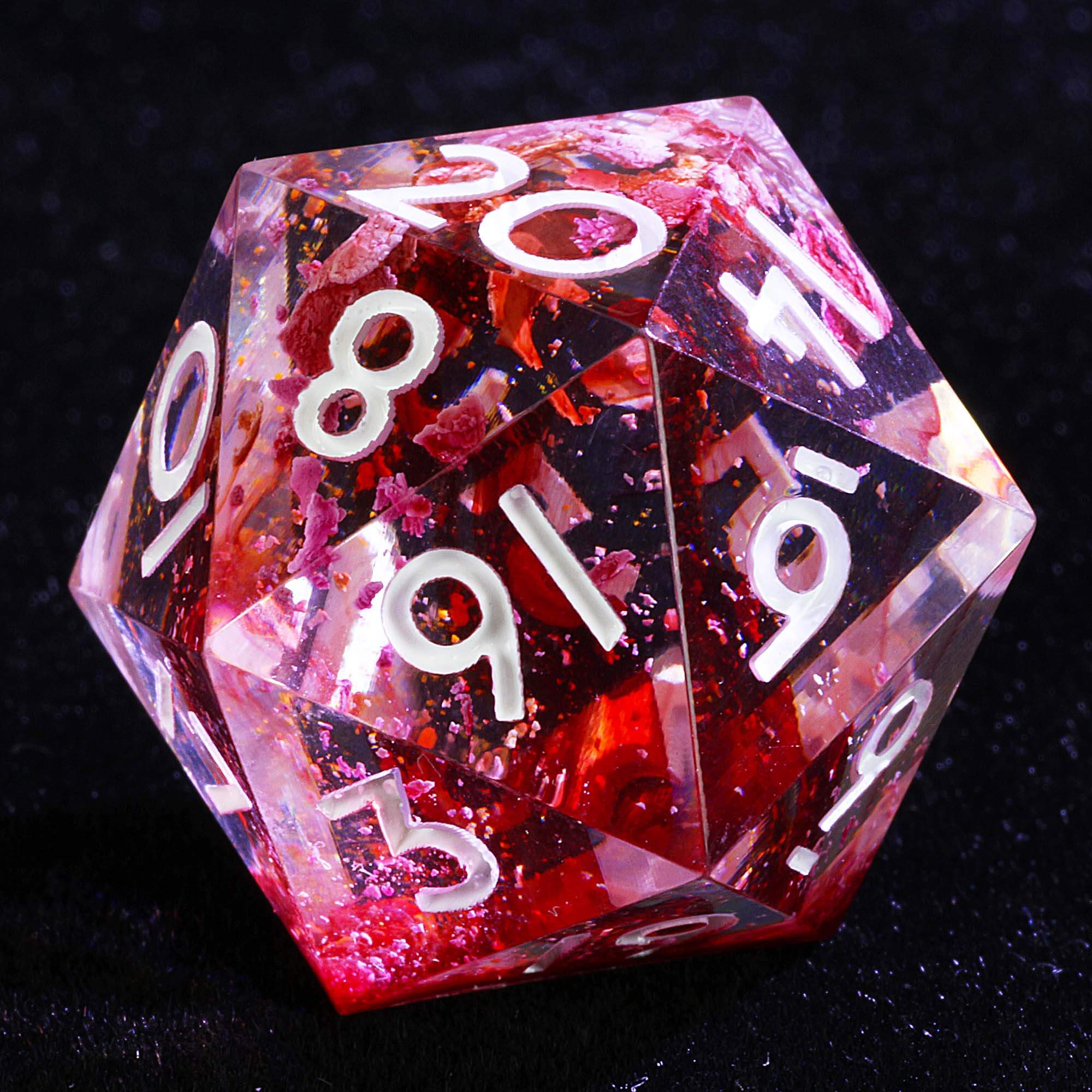 9 Polyhedral Dice D and D Set Crimson Osmosis - Dice of Dragons