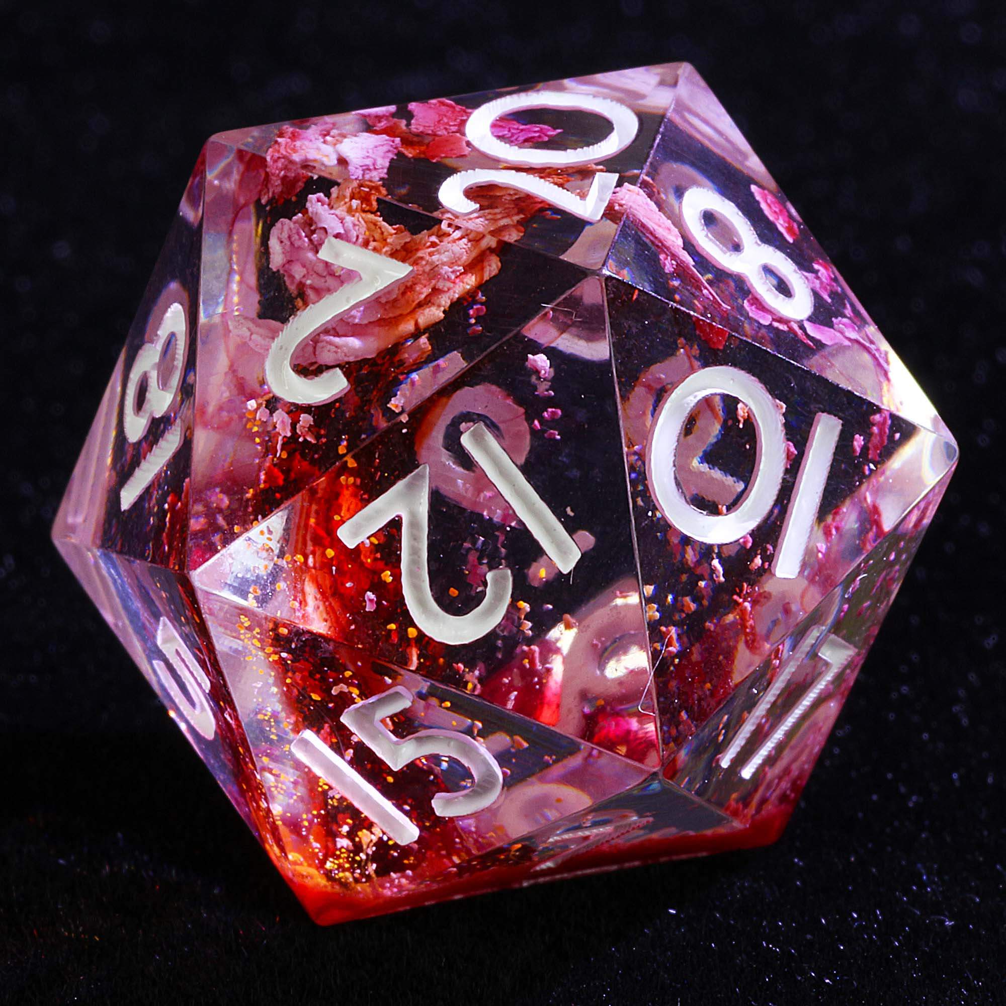9 Polyhedral Dice D and D Set Crimson Osmosis - Dice of Dragons