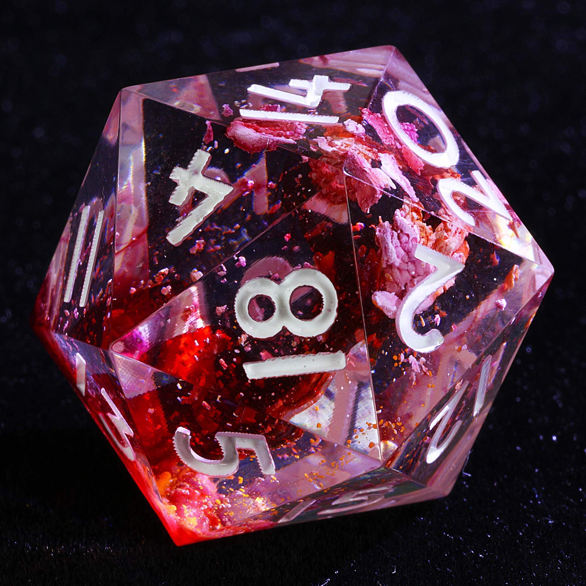9 Polyhedral Dice D and D Set Crimson Osmosis - Dice of Dragons