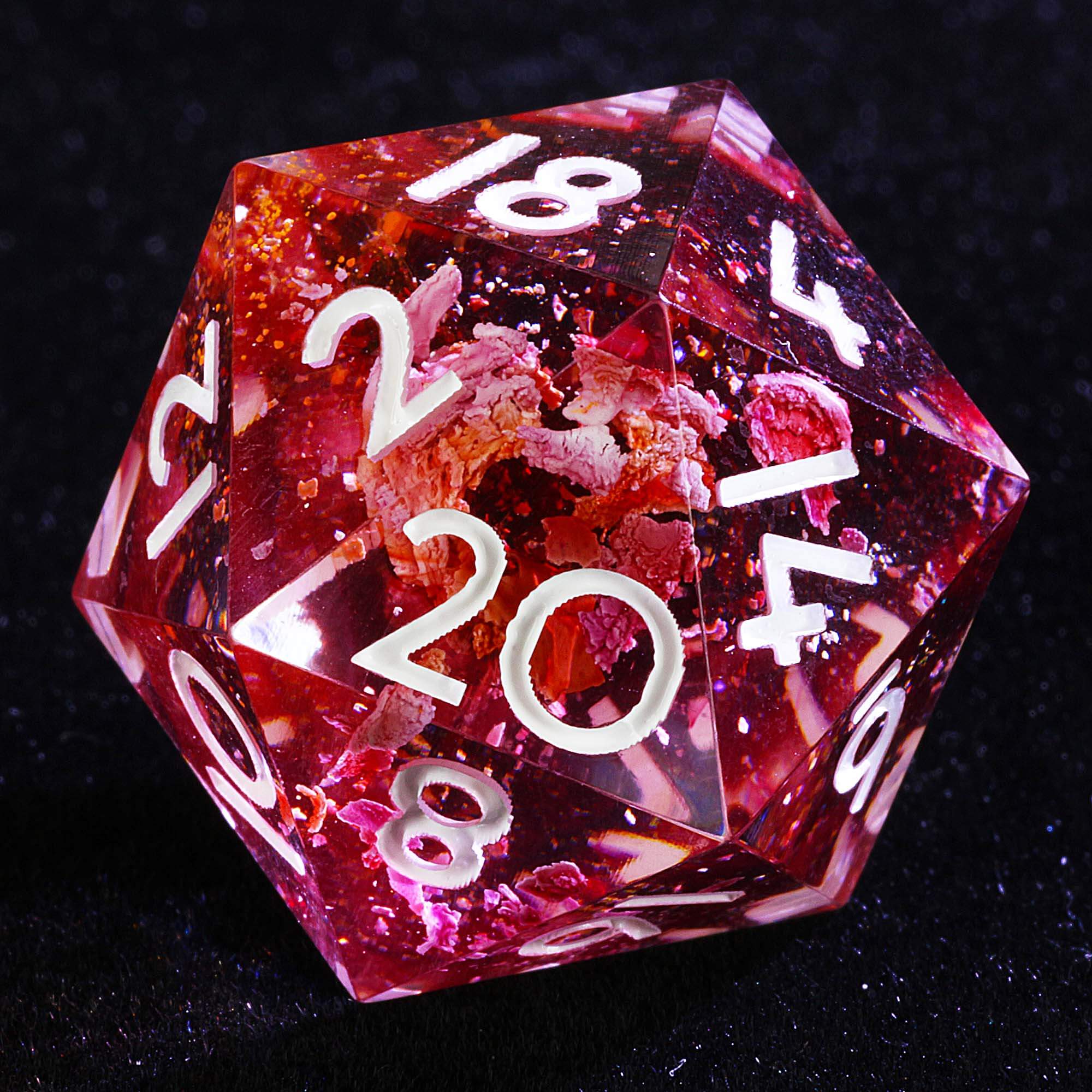 9 Polyhedral Dice D and D Set Crimson Osmosis - Dice of Dragons