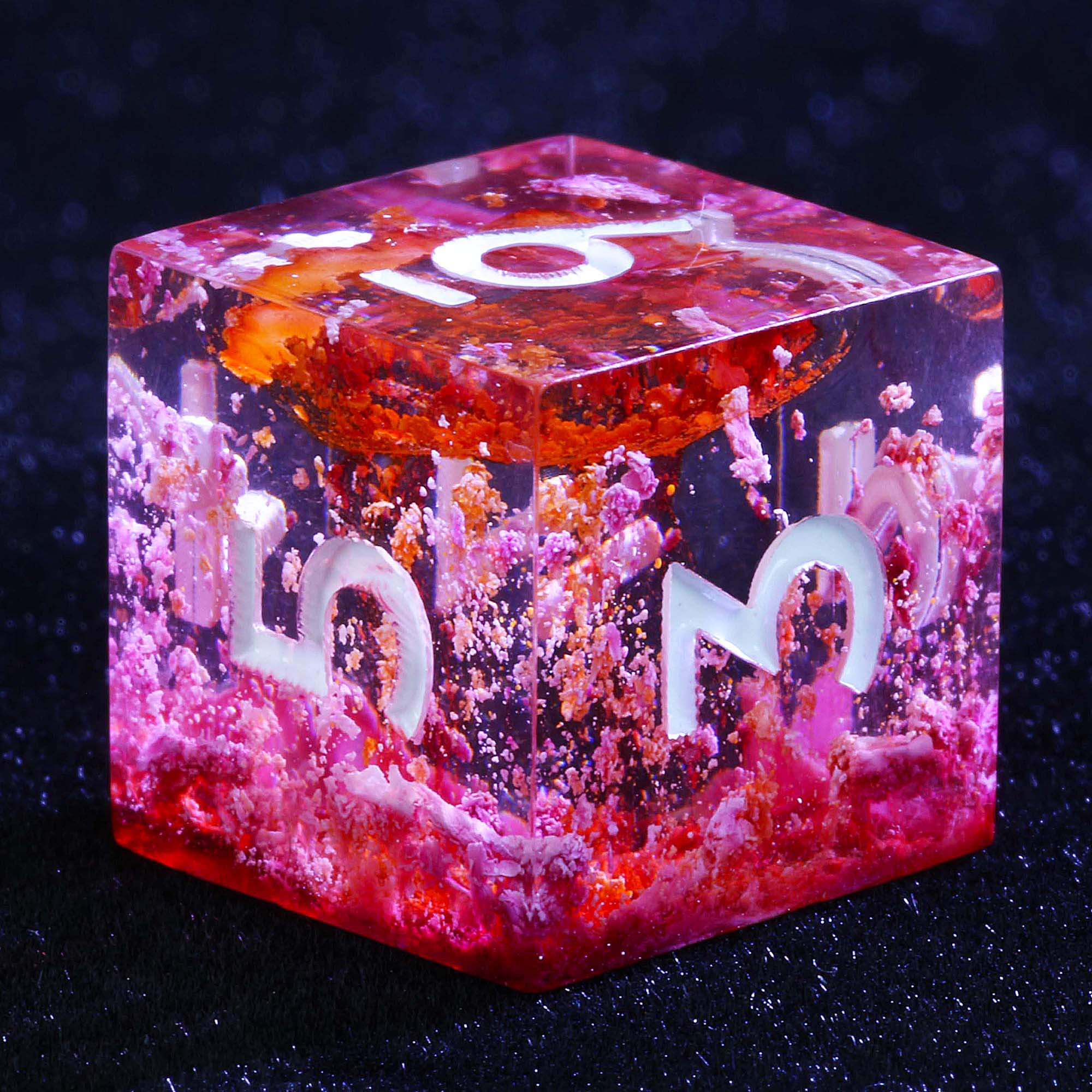 9 Polyhedral Dice D and D Set Crimson Osmosis - Dice of Dragons
