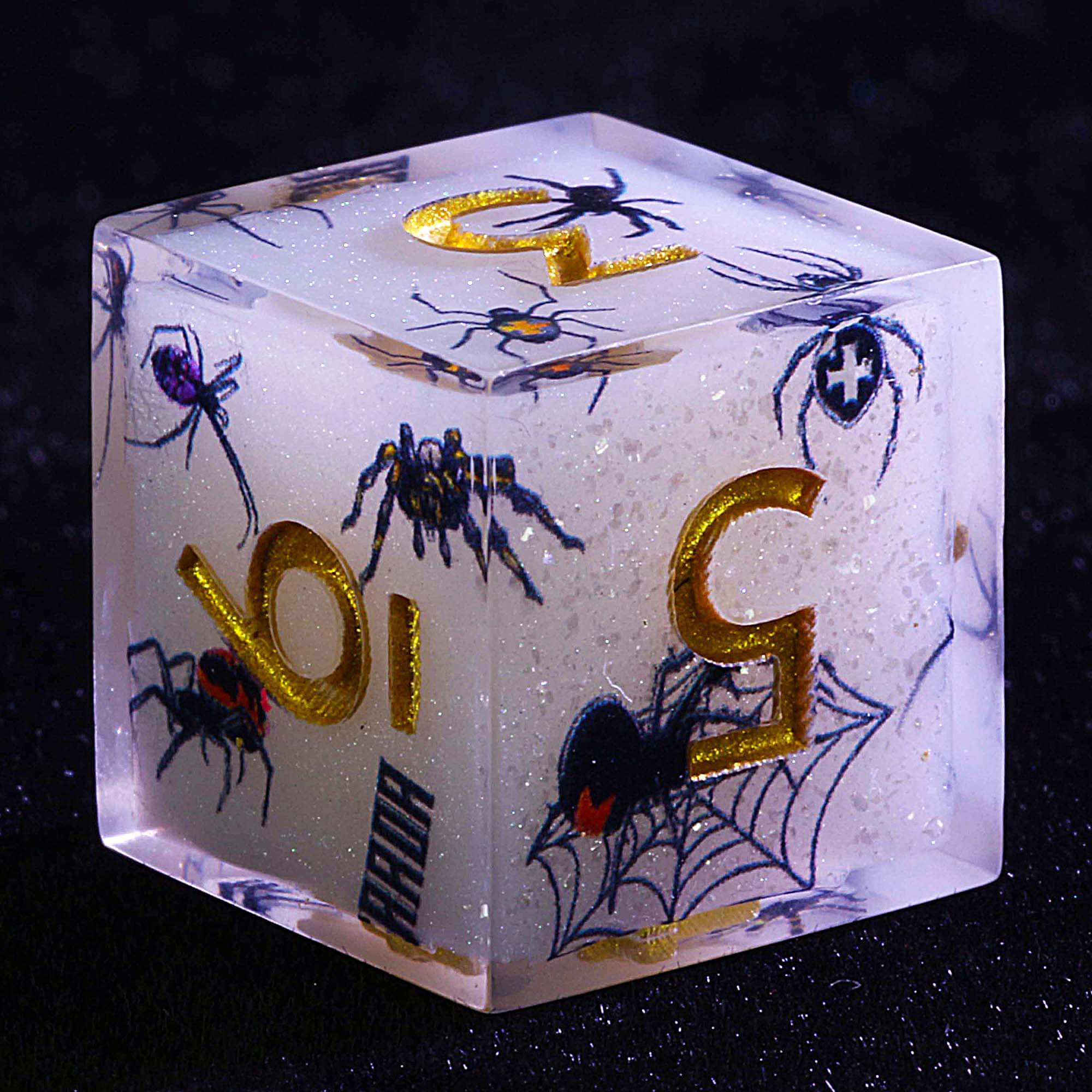 9 Polyhedral Dice Set D and D Queen Rose Spider Curse - Dice of Dragons