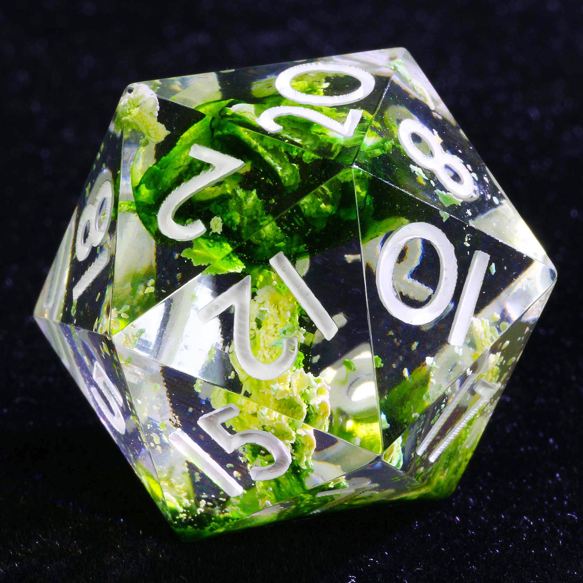 9 Polyhedral Dice DD Set Verdant Whisper - Dice of Dragons