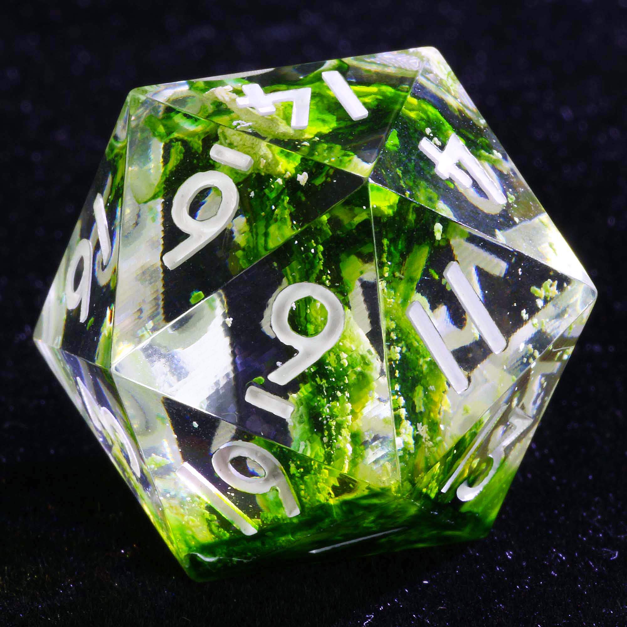 9 Polyhedral Dice DD Set Verdant Whisper - Dice of Dragons