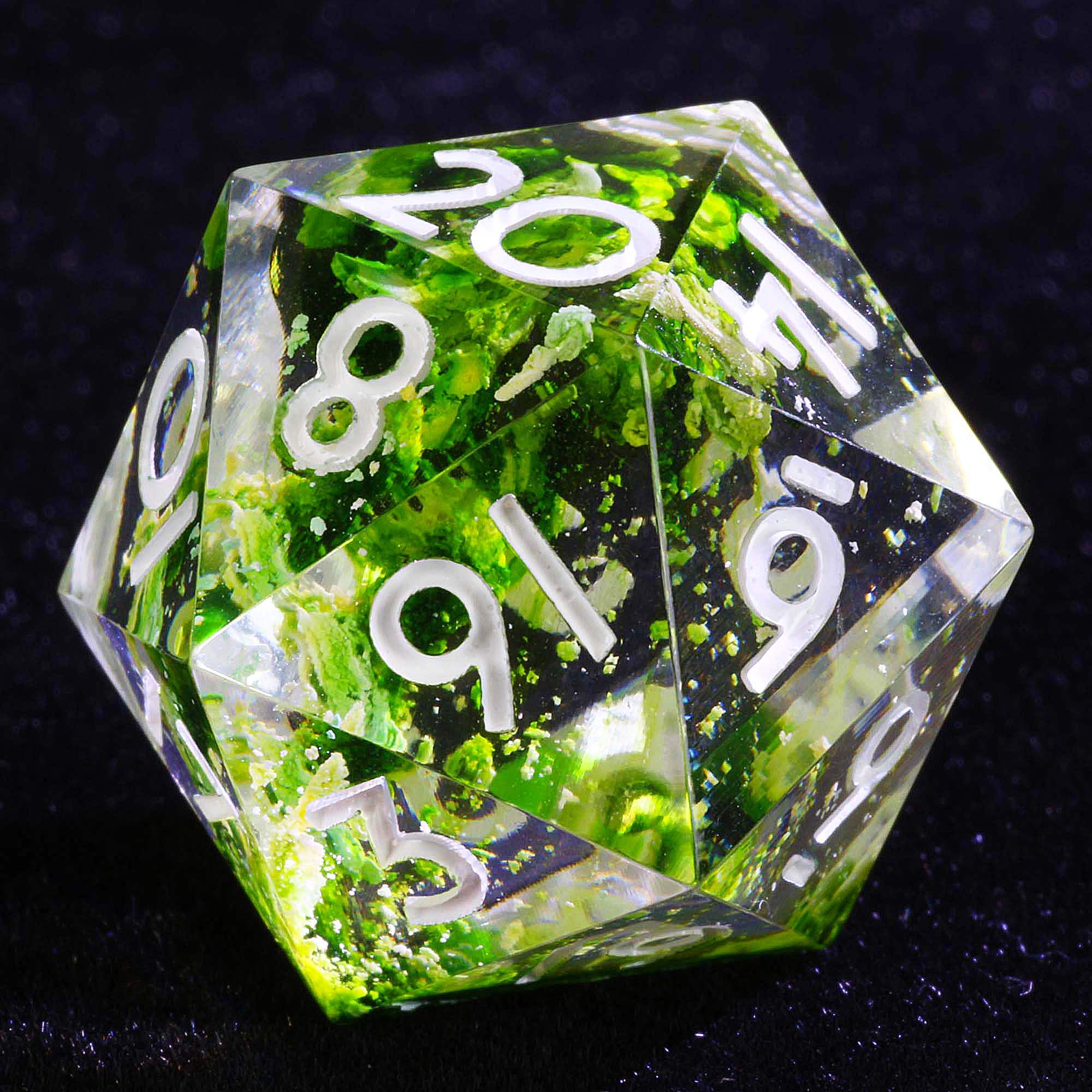 9 Polyhedral Dice DD Set Verdant Whisper - Dice of Dragons
