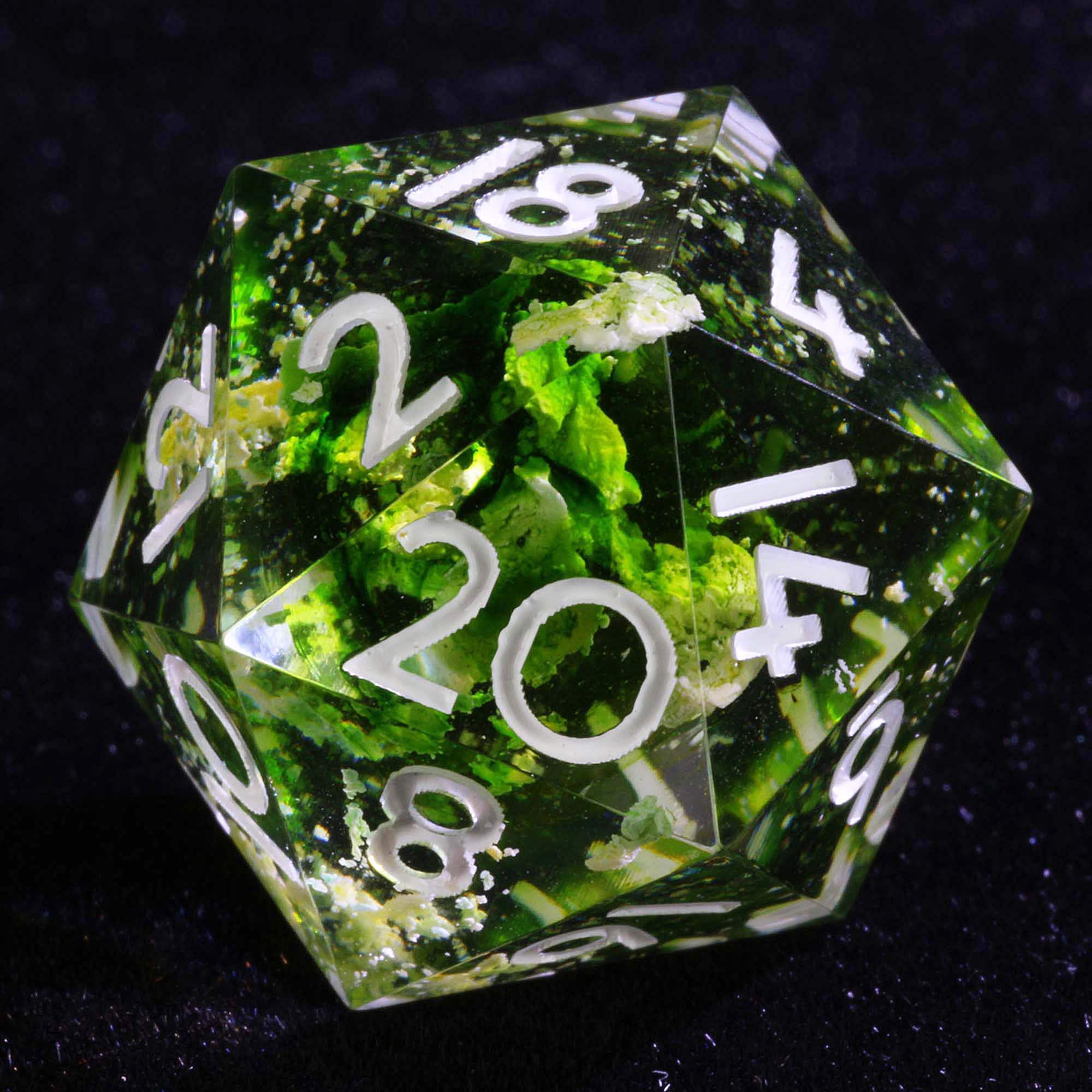 9 Polyhedral Dice DD Set Verdant Whisper - Dice of Dragons