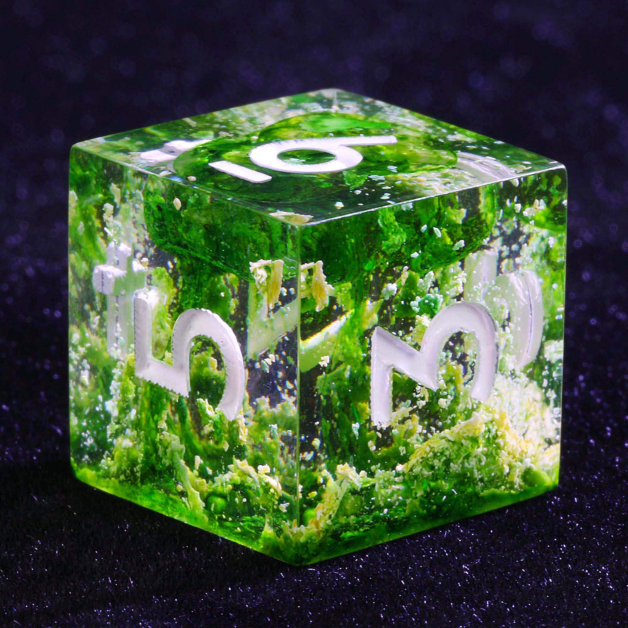 9 Polyhedral Dice DD Set Verdant Whisper - Dice of Dragons