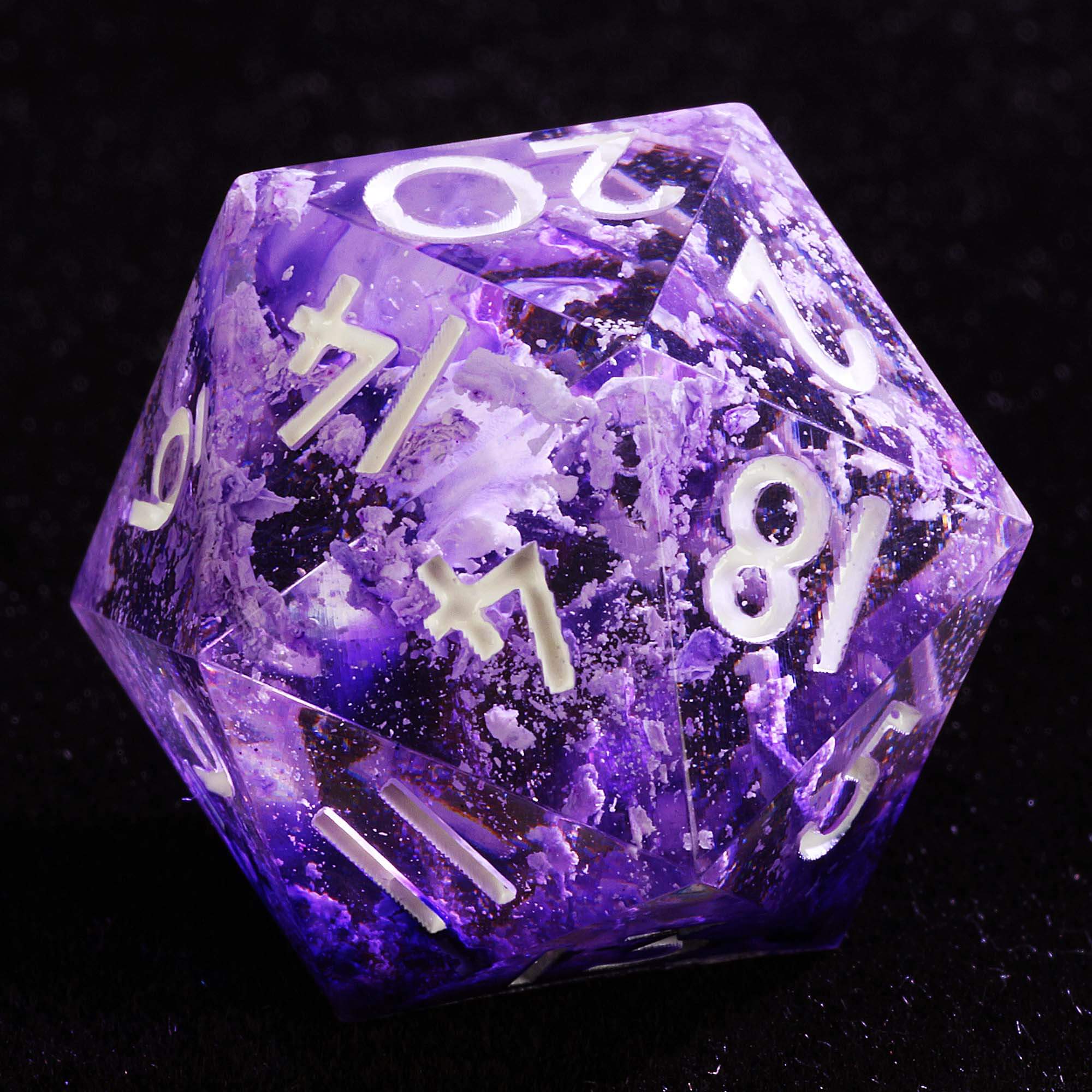 9 Polyhedral Dice DnD Sets Violet Nebula Osmosis - Dice of Dragons