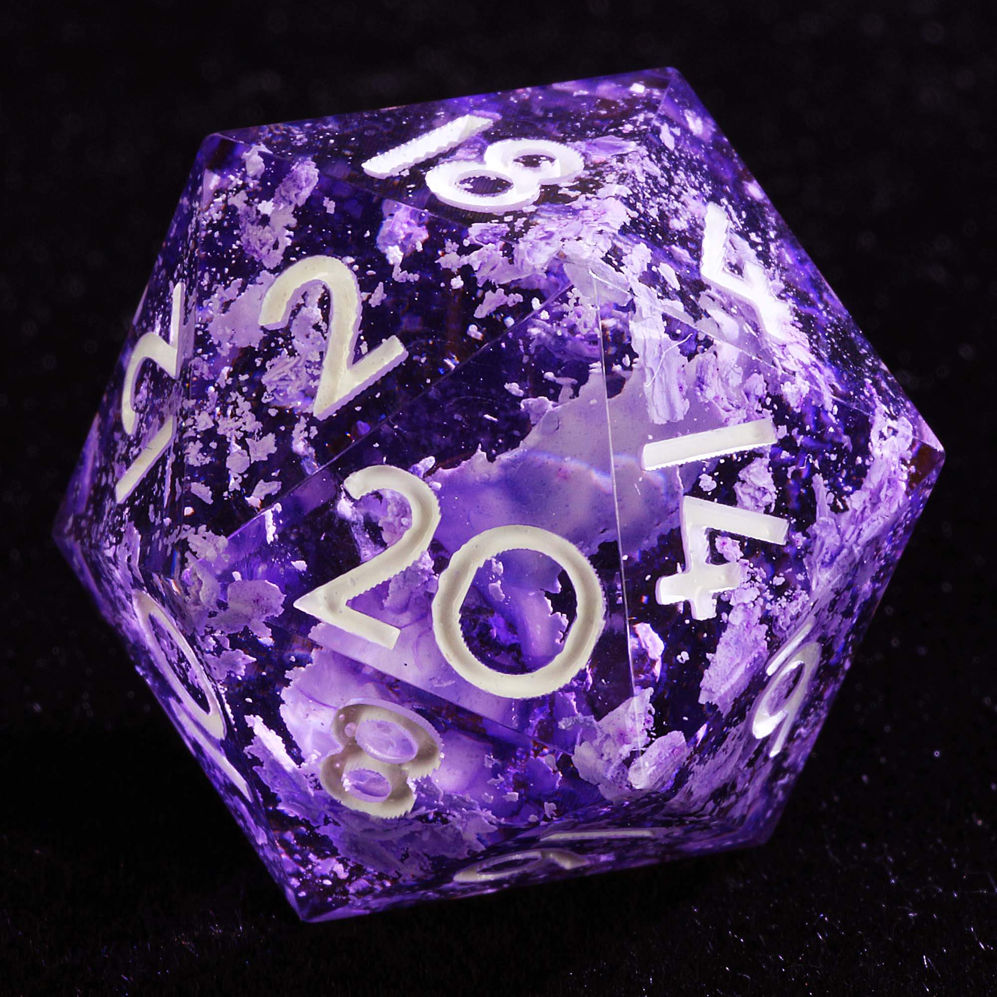9 Polyhedral Dice DnD Sets Violet Nebula Osmosis - Dice of Dragons