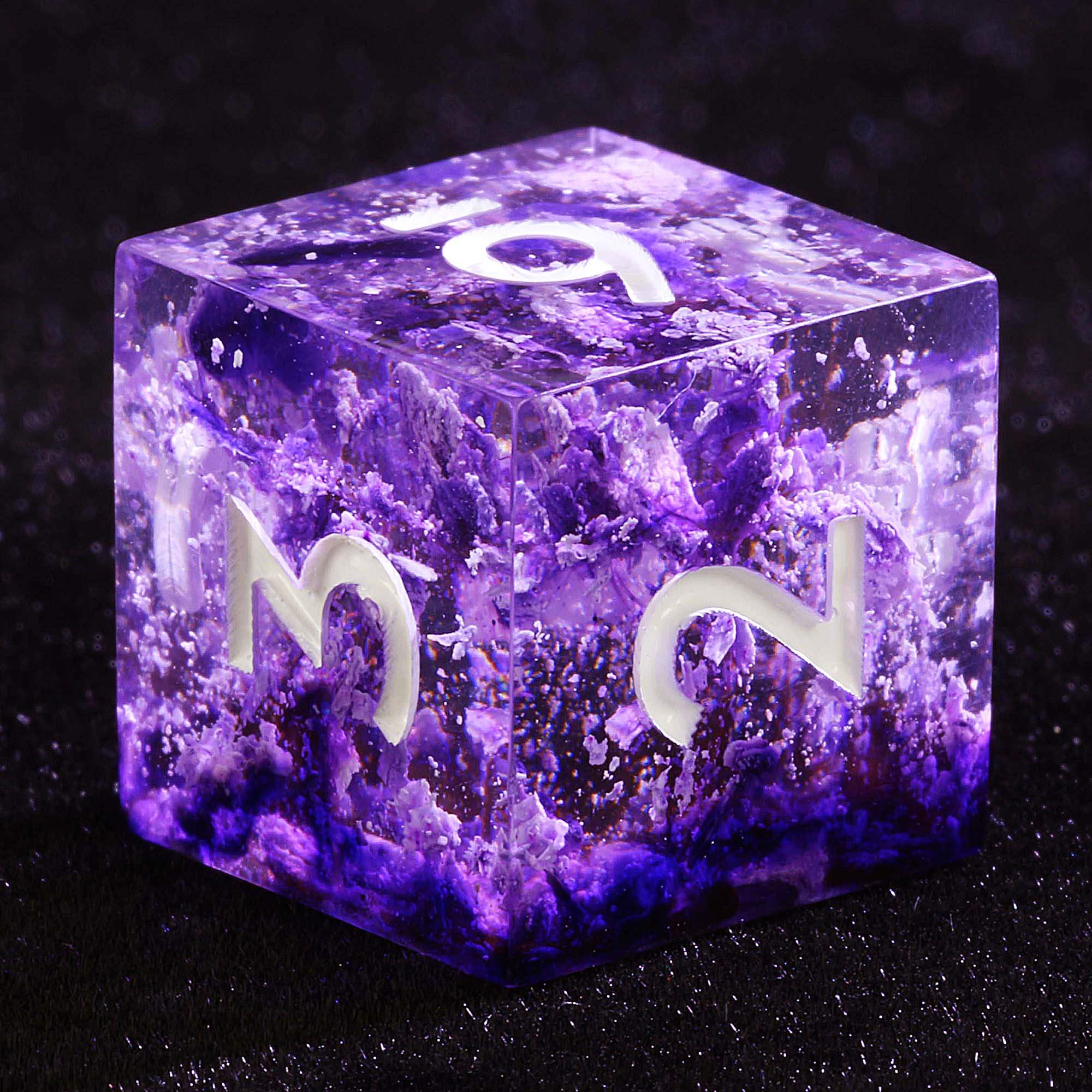 9 Polyhedral Dice DnD Sets Violet Nebula Osmosis - Dice of Dragons