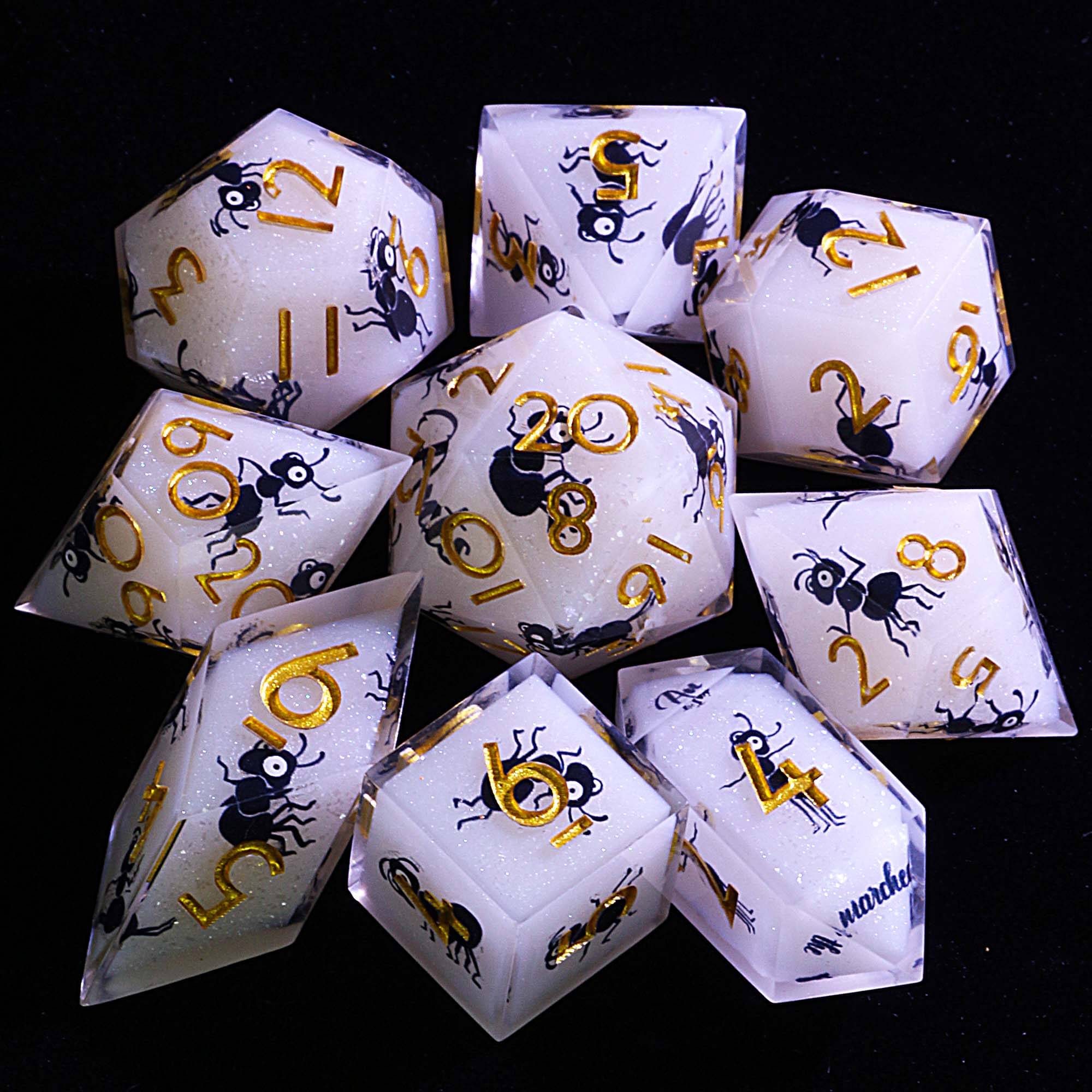 9 Polyhedral Dice Set DD Acid Tide in Underdark - Dice of Dragons