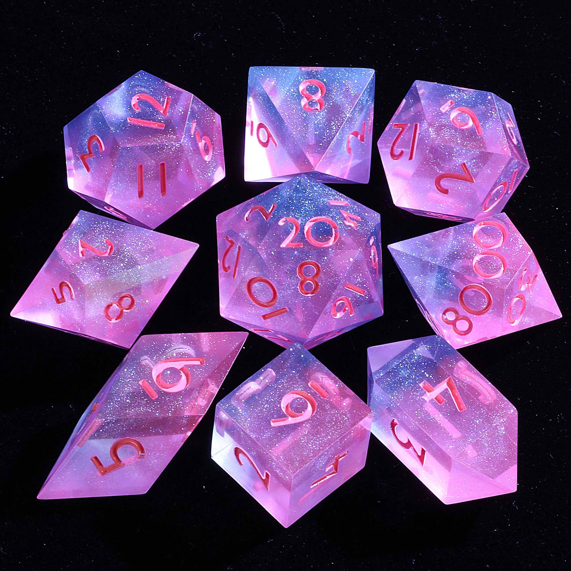 9 Polyhedral Dice Set D&D Breath of Rainbow Wyrmling - Dice of Dragons