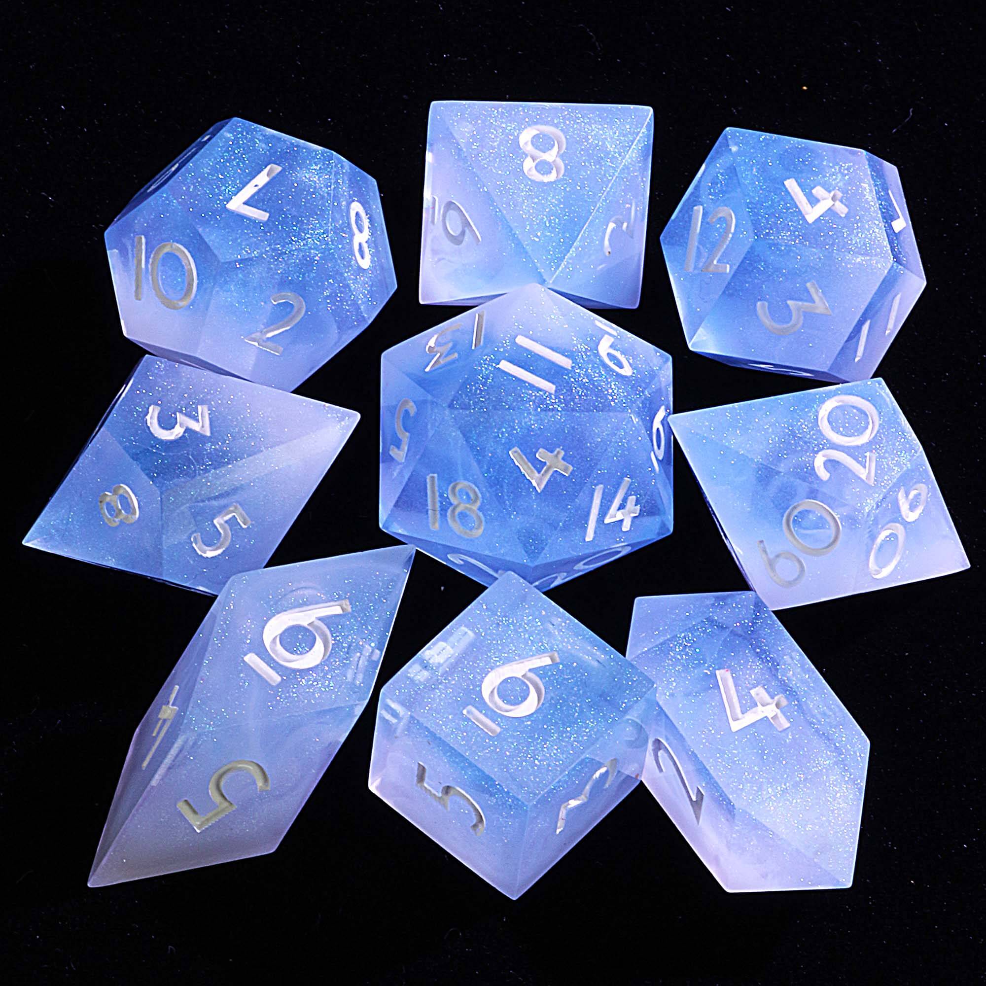 9 Polyhedral Dice Set DnD First Snow of Star Dragonborn - Dice of Dragons